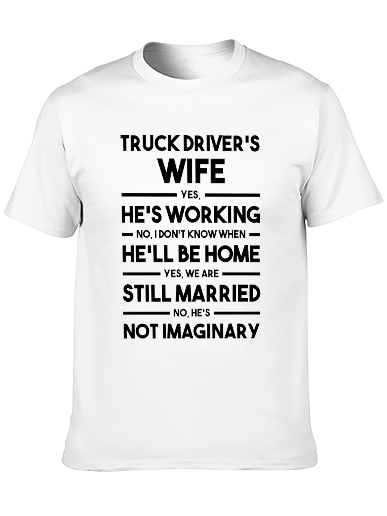 Black Truck Driver's Wife Funny Graphic T-Shirt view 10