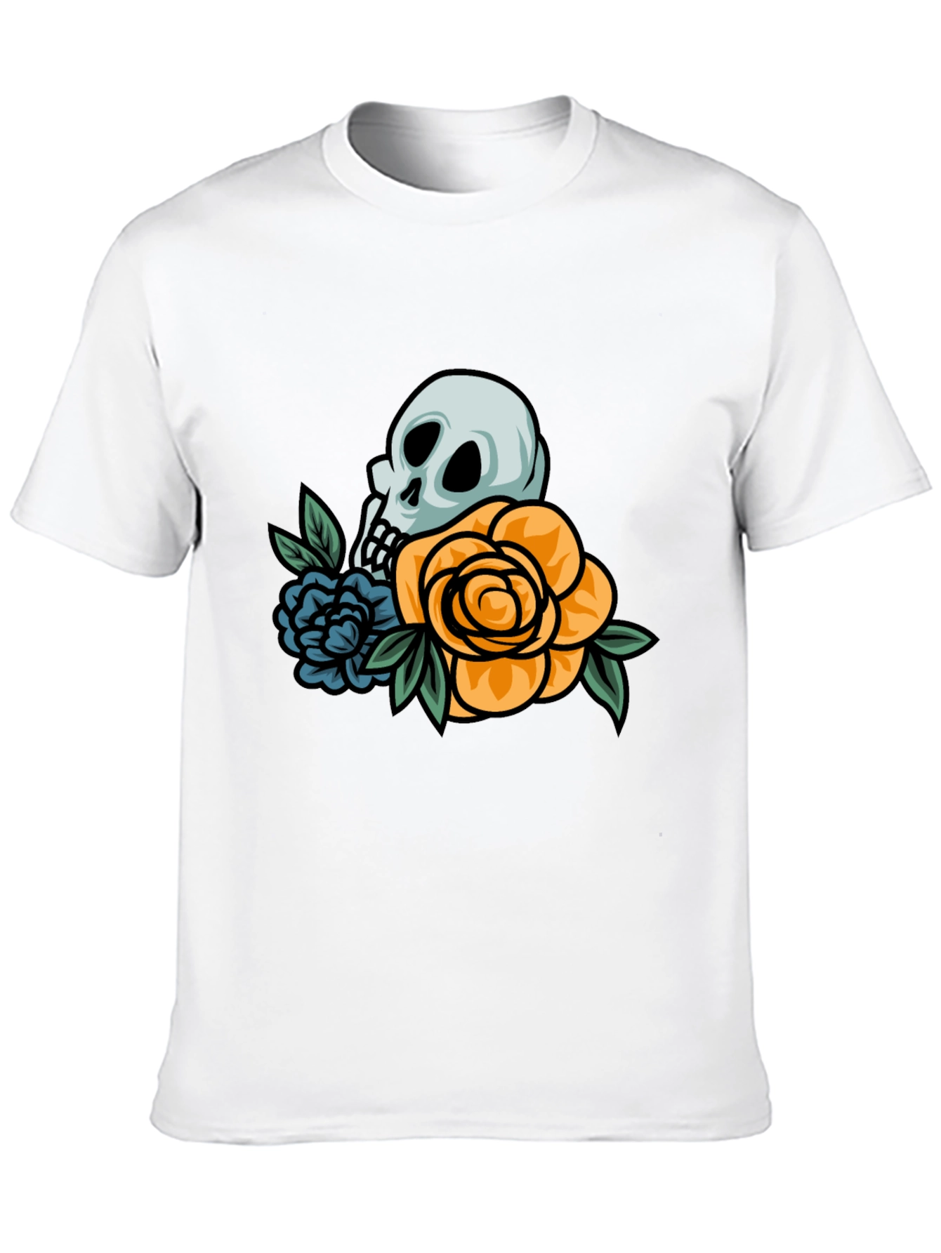 Black Skull & Roses Graphic T-Shirt view 10