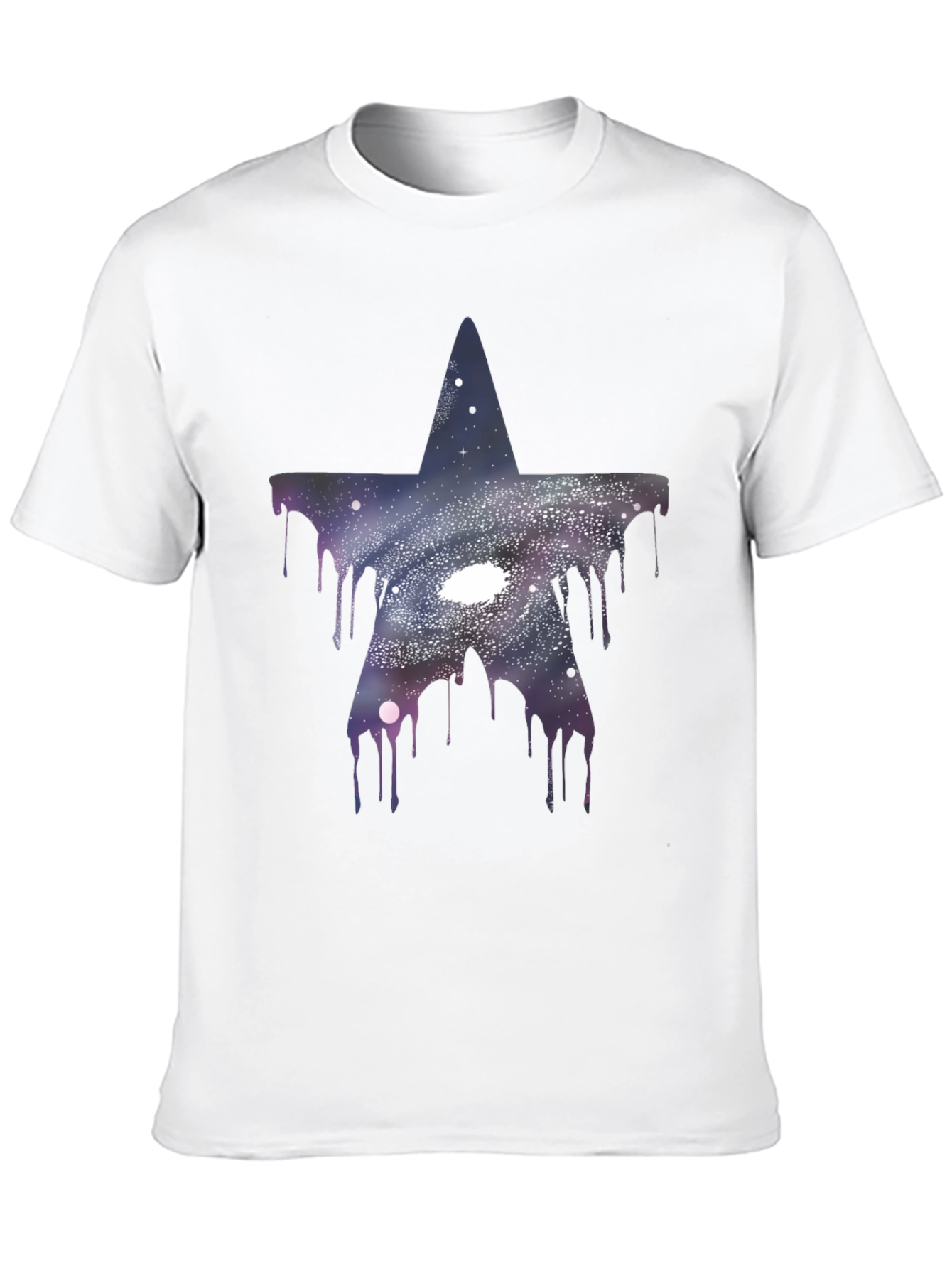 Black Galaxy Star Drip T-Shirt - Unique Graphic Tee view 10
