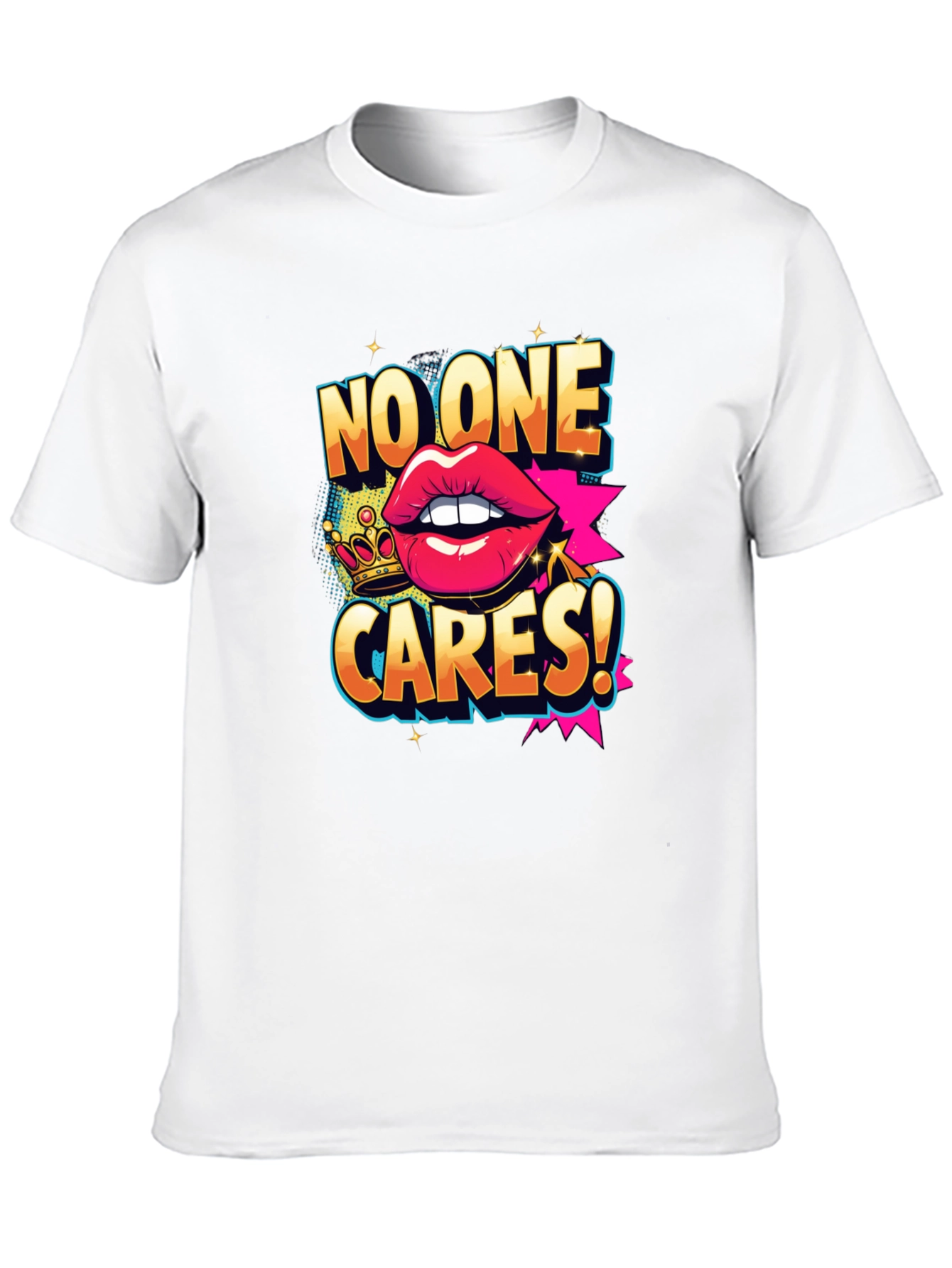 Black No One Cares Graphic Tee - Funny Slogan T-Shirt view 10