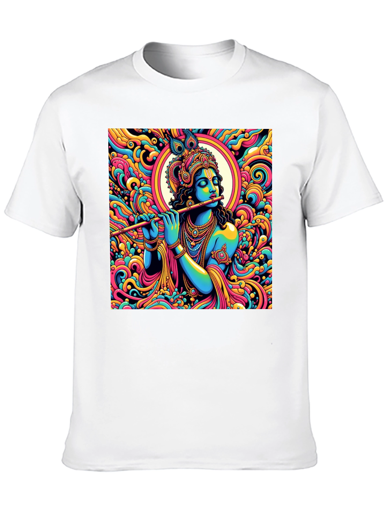 Black Krishna Psychedelic Art T-Shirt view 10