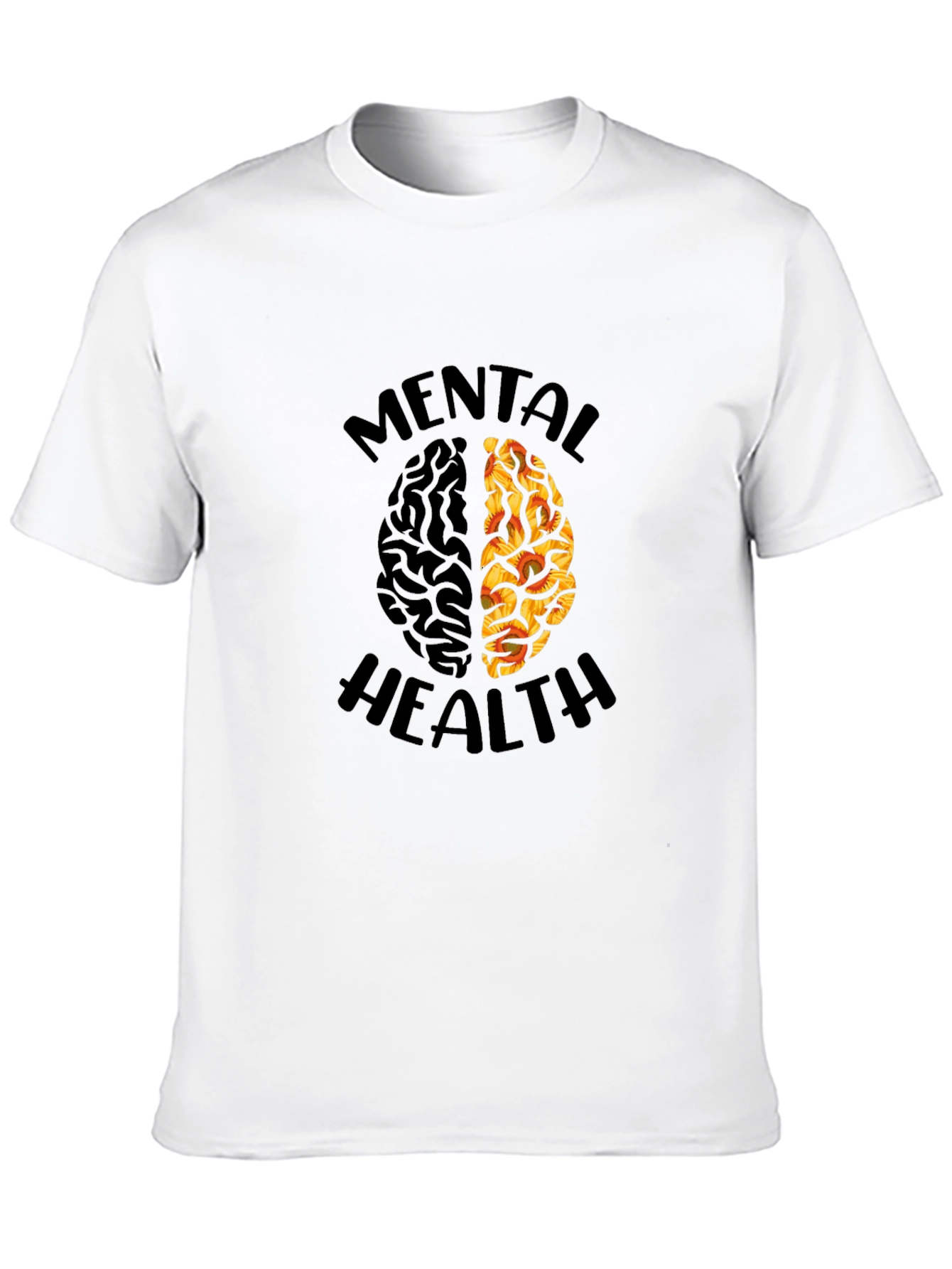 Black Mental Health Brain Graphic T-Shirt view 10