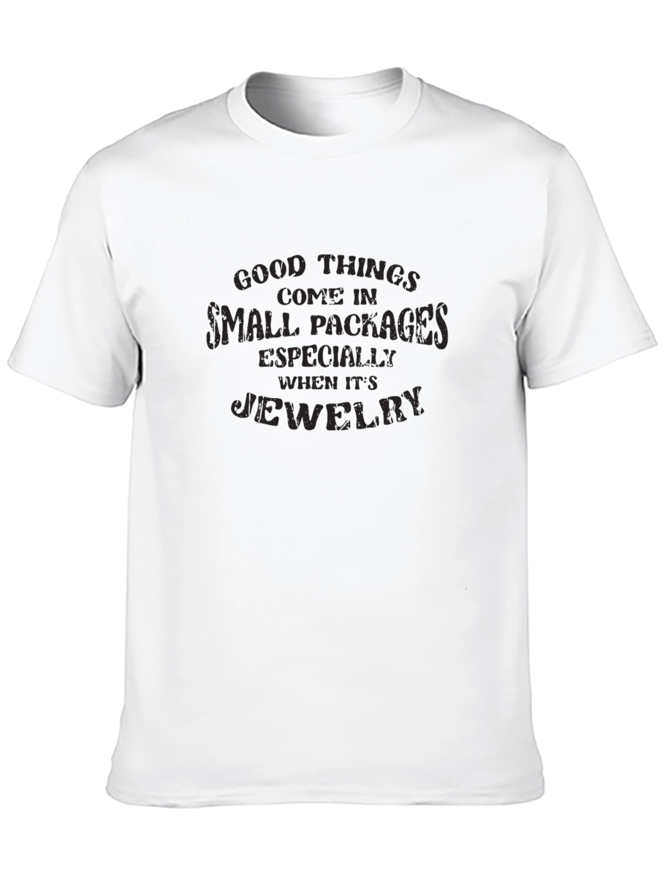 Black Good Things Small Packages Jewelry Black T-Shirt view 10