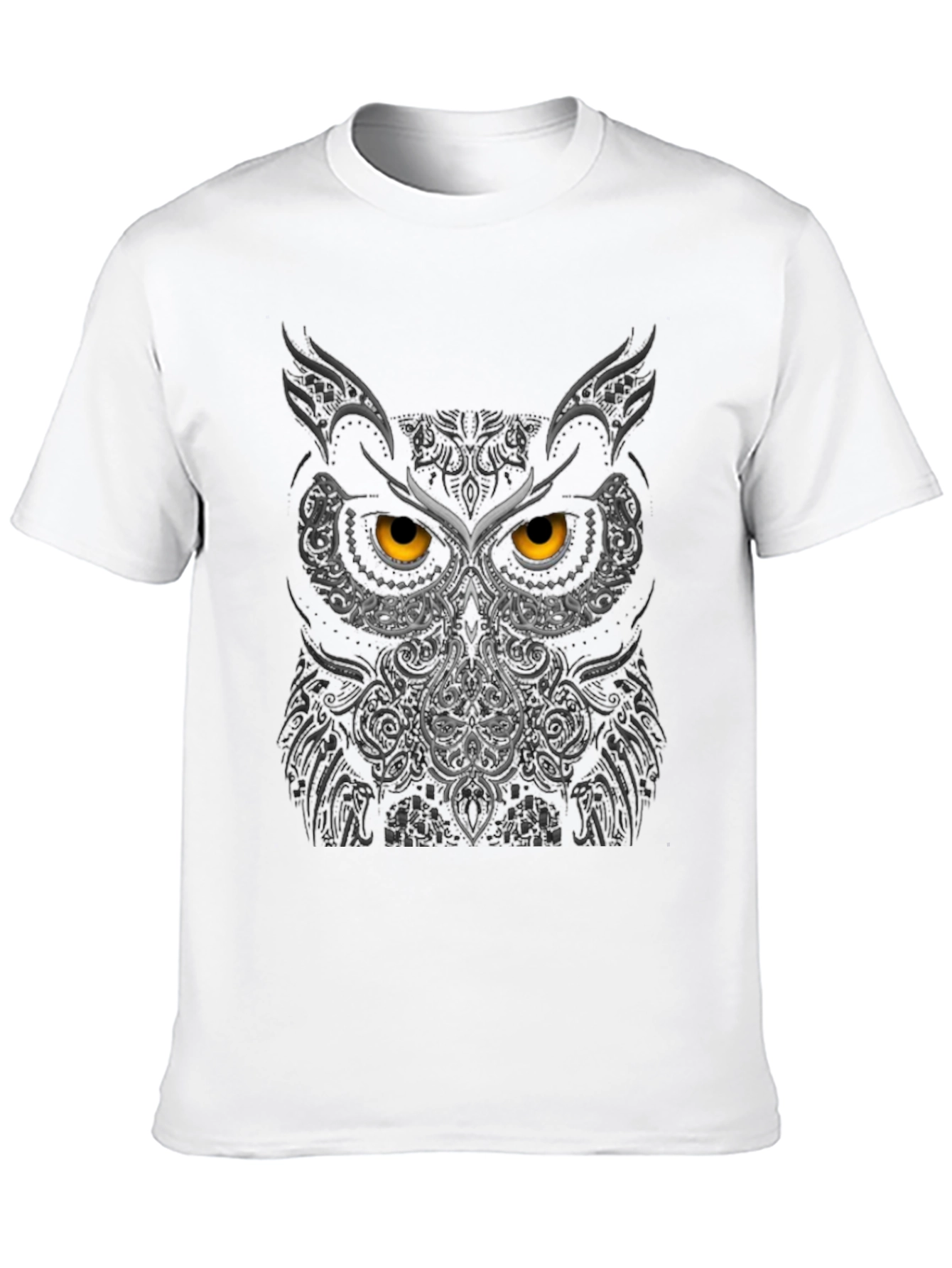 Black Owl Face Graphic Tee - Black view 10
