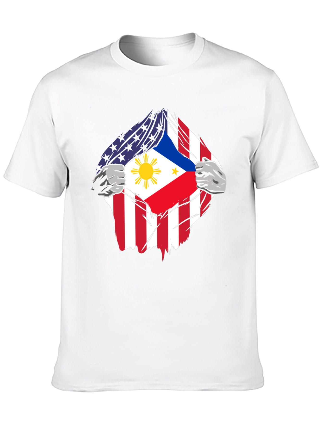 Black USA Philippines Flag Graphic T-Shirt view 10