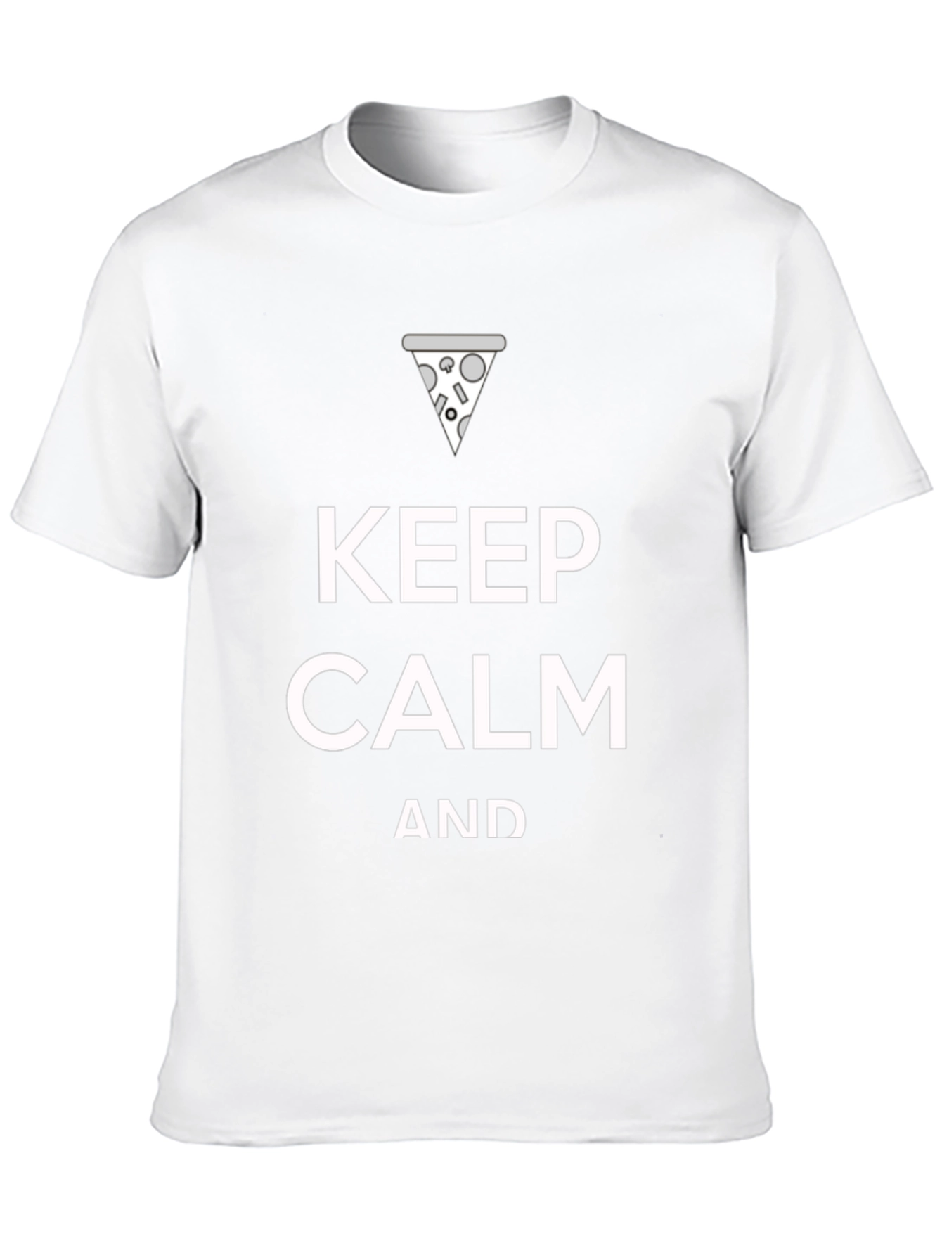 Black Keep Calm and Eat Pizza Funny Graphic T-Shirt view 10