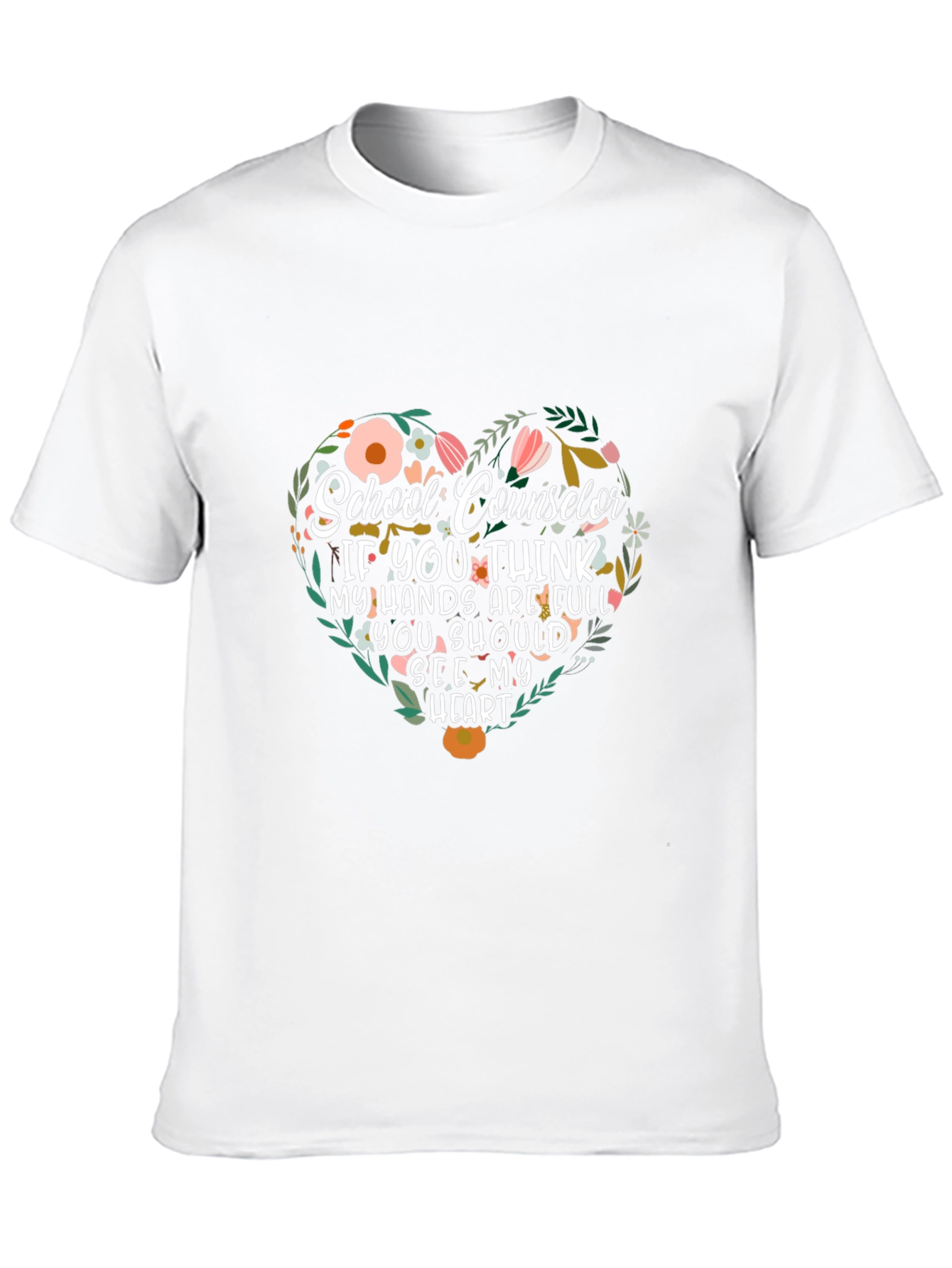 Black School Counselor Heart Graphic T-Shirt view 10