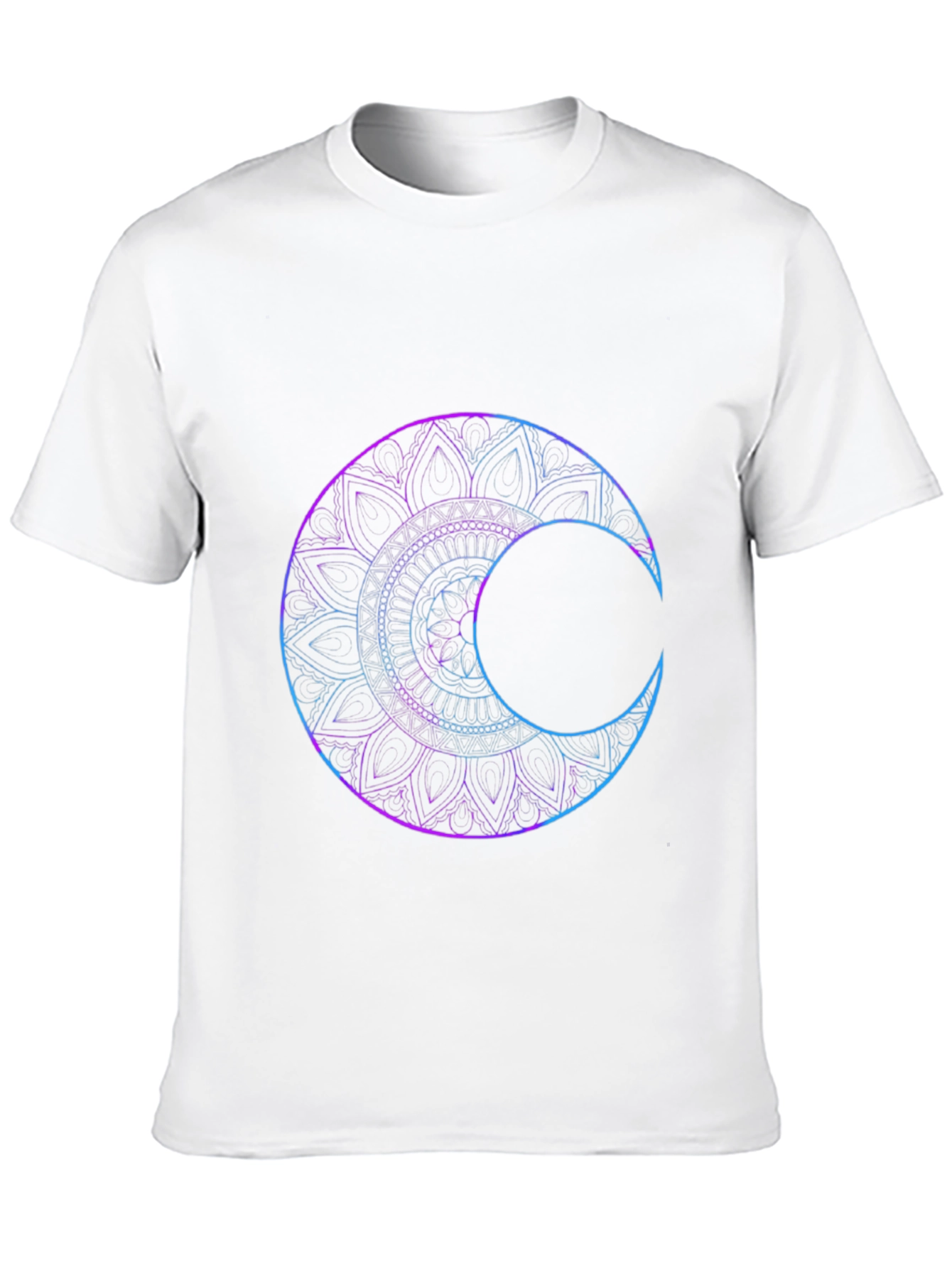 Black Mystic Mandala Moon Graphic T-Shirt view 10