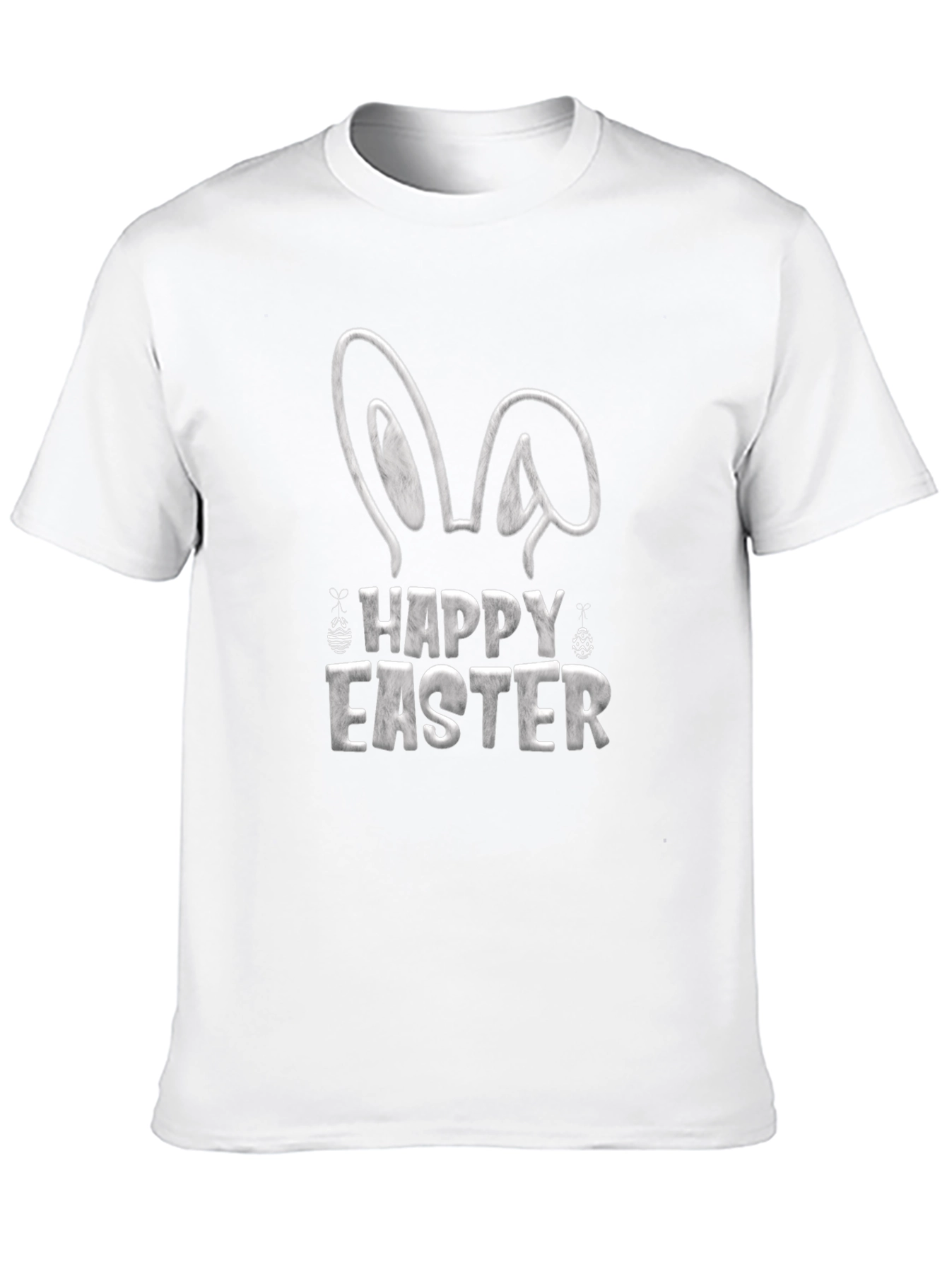 Camiseta Negra Feliz Pascua Diseño Conejo
