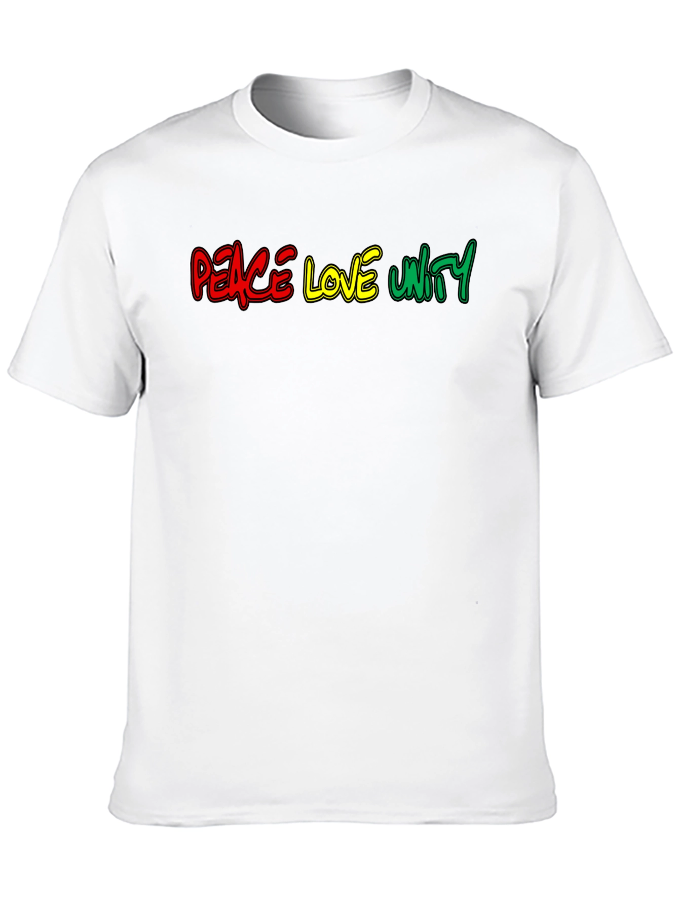 Black Peace Love Unity Graphic Tee - Black Cotton T-Shirt view 10