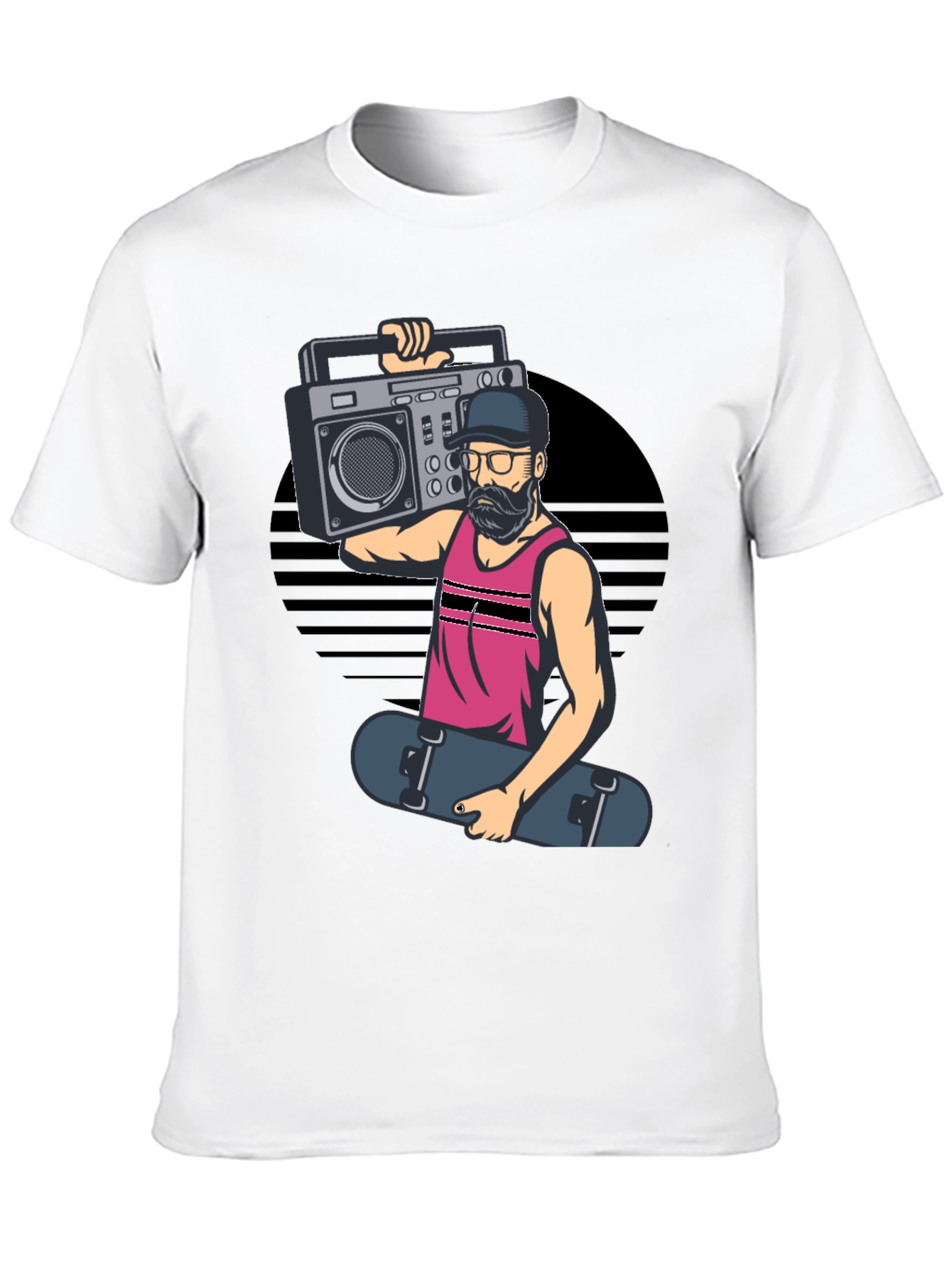 Black Retro Boombox Skater Graphic Tee view 10