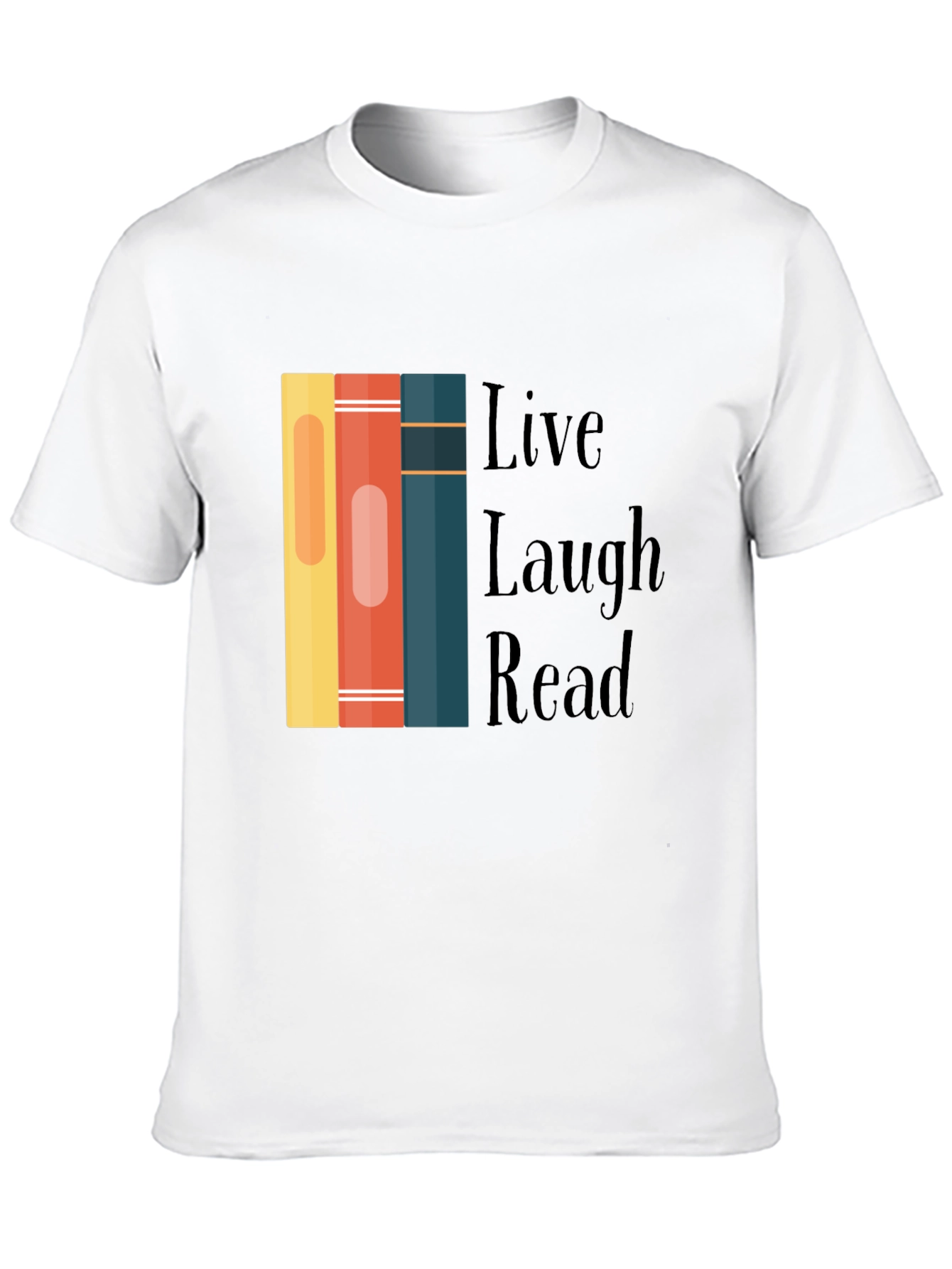 Black Live Laugh Read Bookworm Graphic Tee view 10