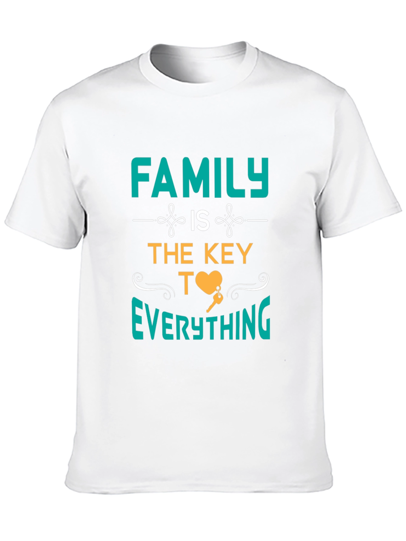 Family is the Key T-Shirt - Heart and Key Design - 10