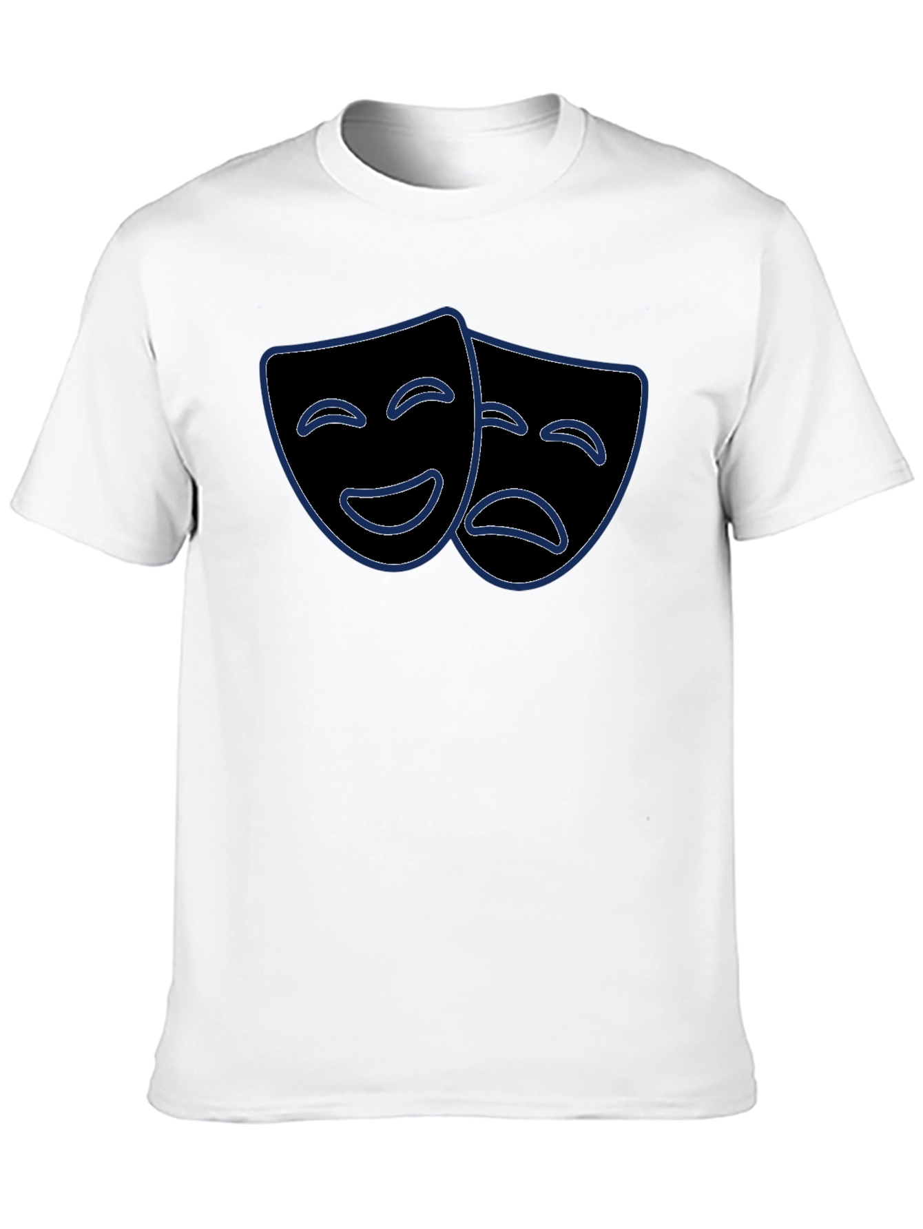 Black Comedy Tragedy Mask Graphic Tee view 10