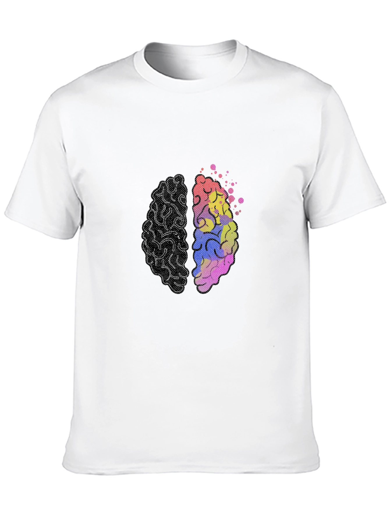 Black Brain Design T-Shirt - Left & Right Brain Graphic Tee view 10