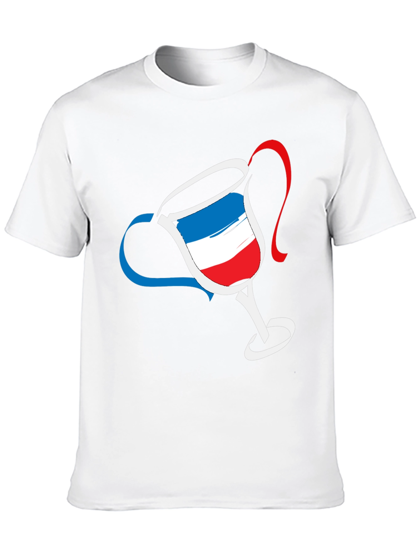 Black French Flag Wine Glass Graphic Tee - Men's Black T-Shirt view 10