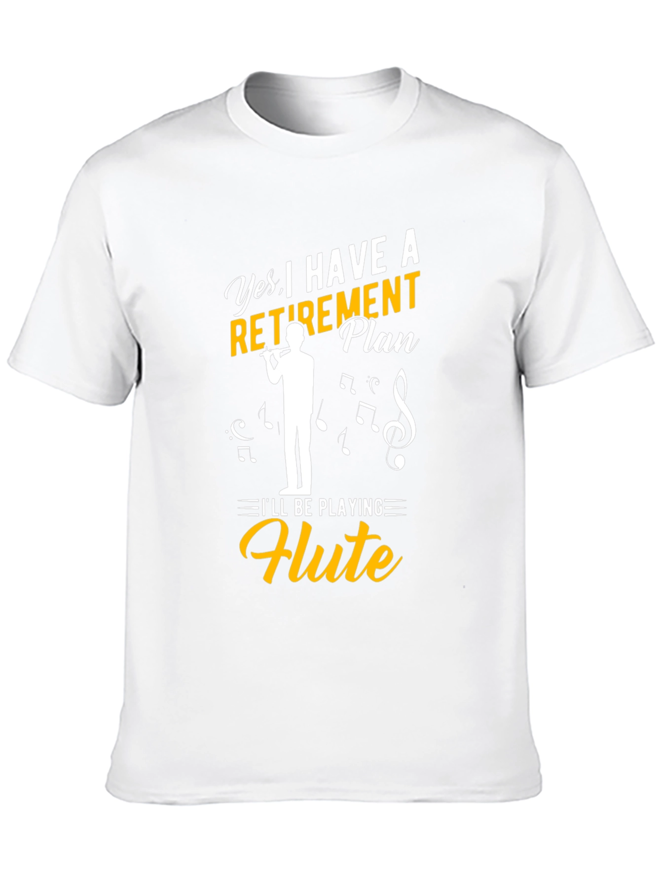 Black Retirement Plan Flute Player T-Shirt view 10