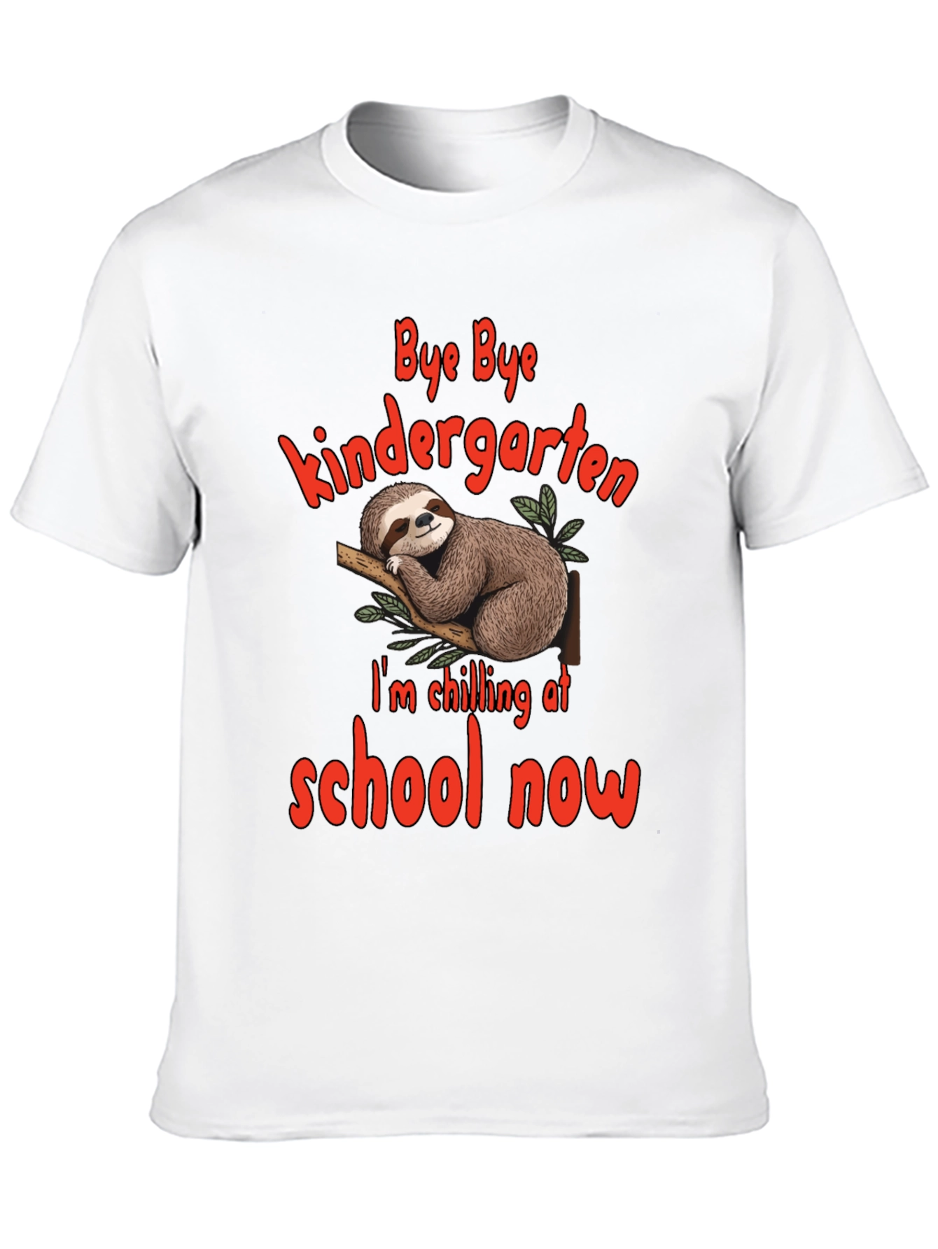 Black Bye Bye Kindergarten Sloth T-Shirt view 10