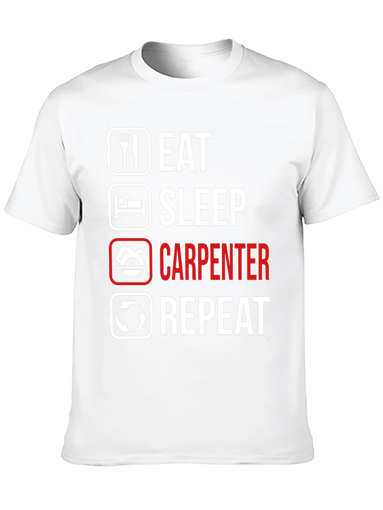 Black Eat Sleep Carpenter Repeat Graphic Tee view 10