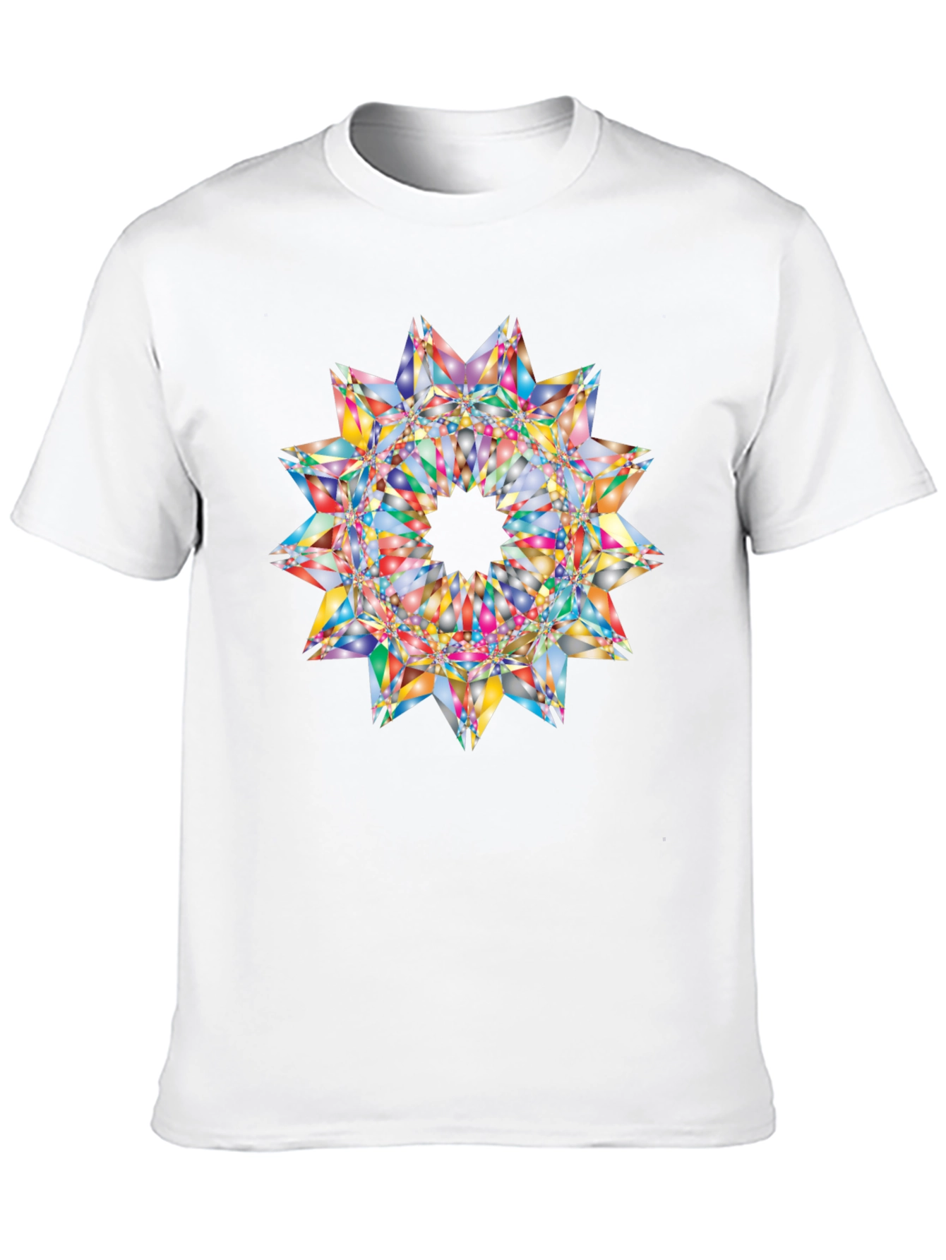 Black Kaleidoscope Starburst Graphic Black T-Shirt view 10
