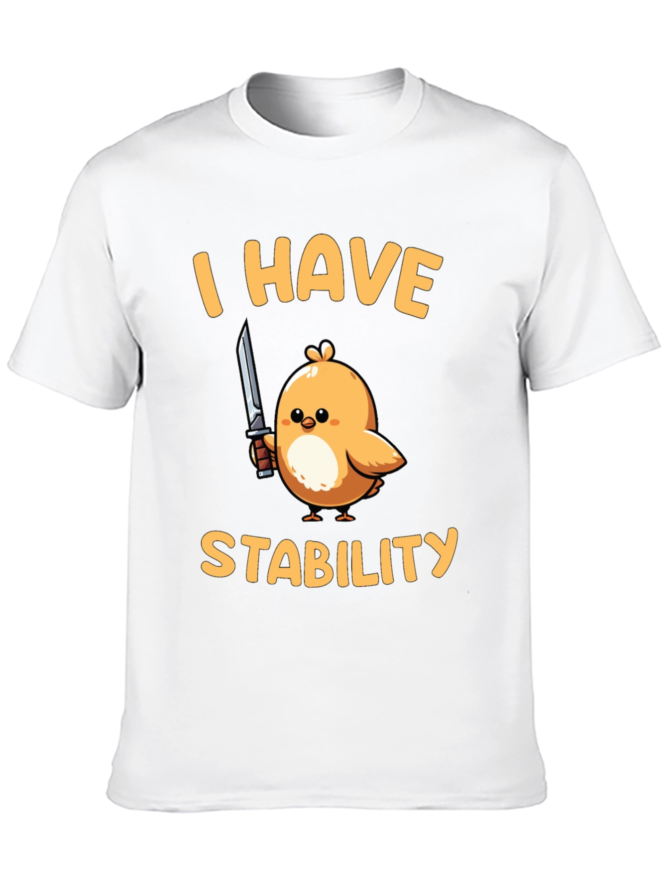 Black I Have Stability T-Shirt - Funny Bird with Knife Tee view 10