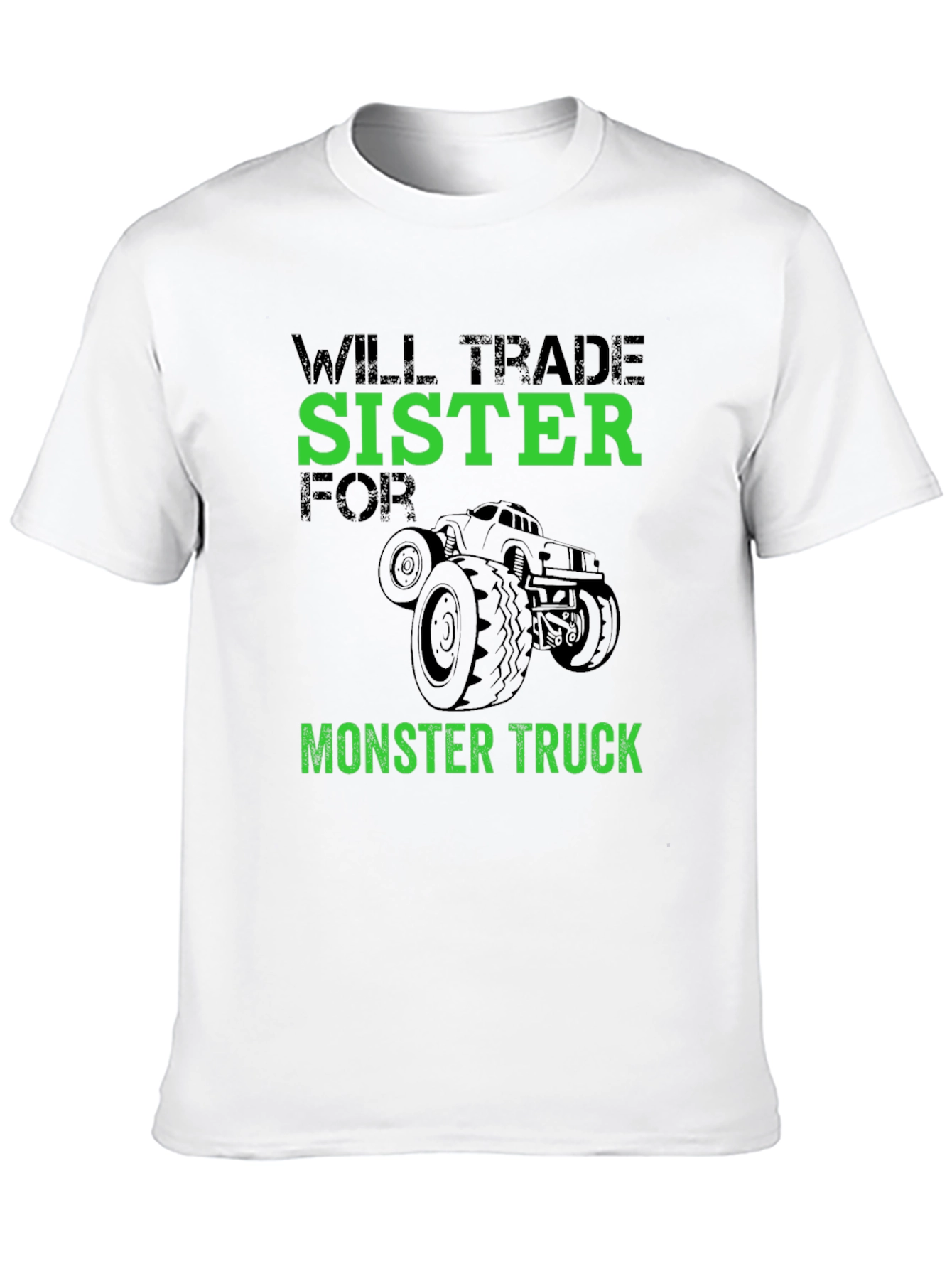 Black Will Trade Sister for Monster Truck Black Graphic T-Shirt view 10