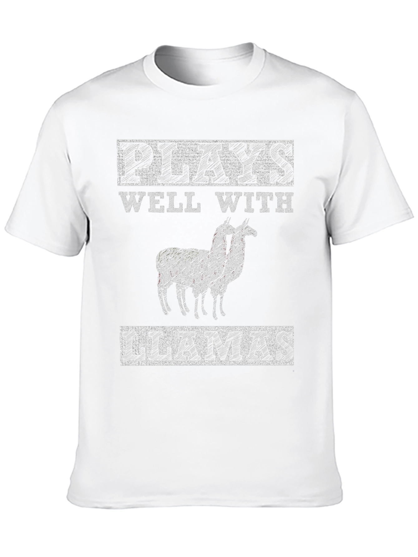 Black Plays Well with Llamas Graphic Tee view 10