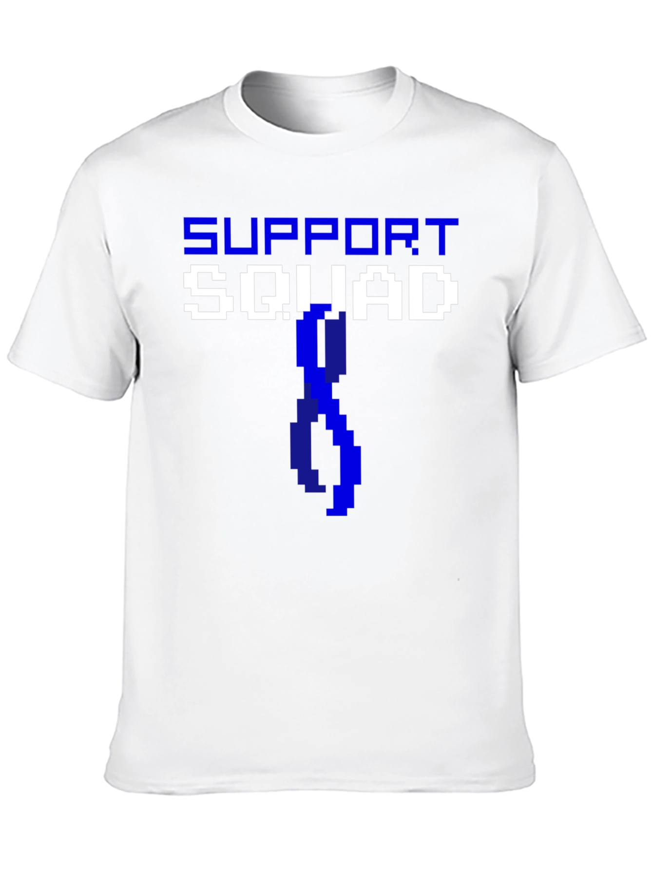 Black Support Squad Pixelated T-Shirt - Awareness Ribbon view 10