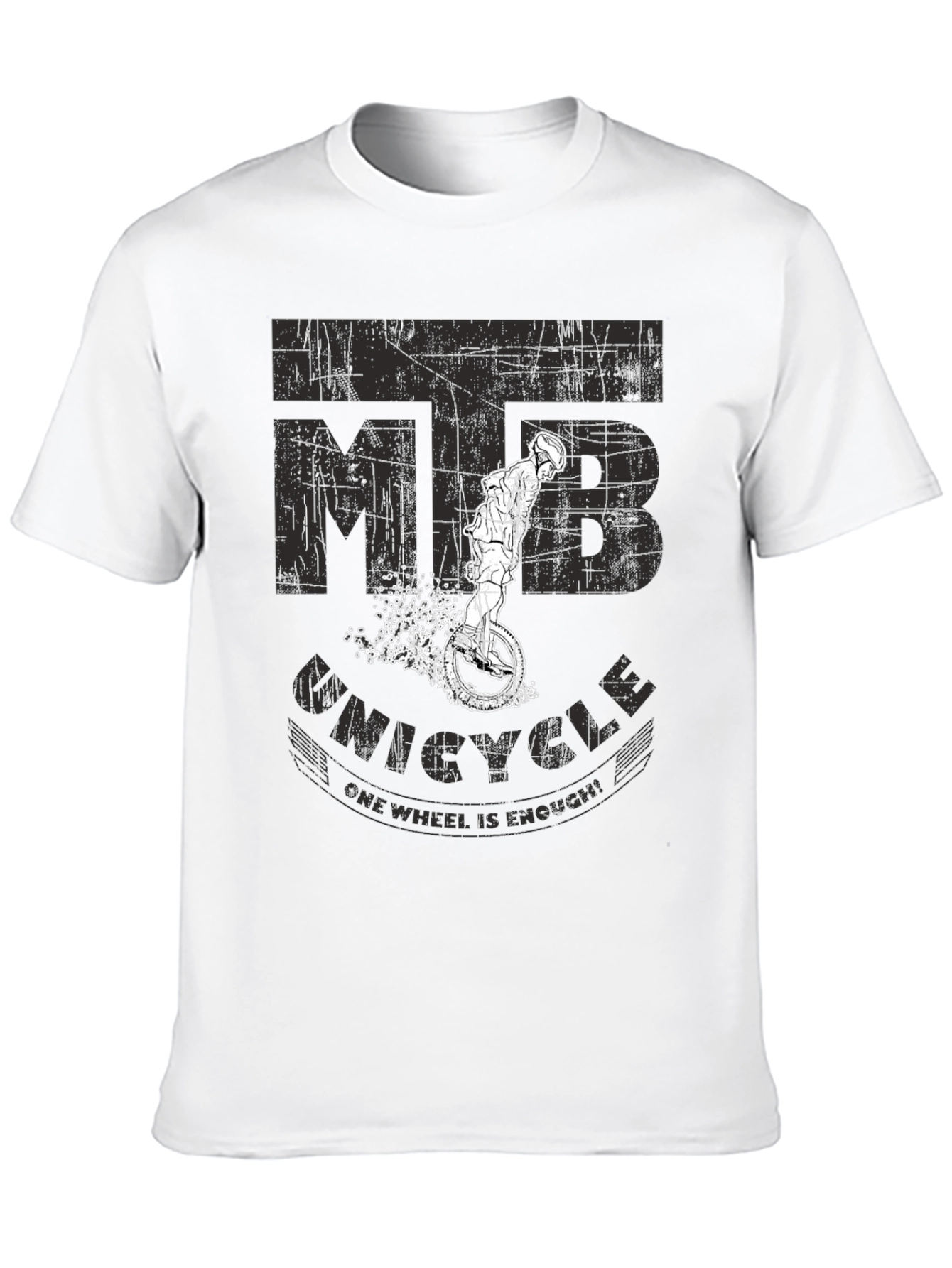 Black MTB Unicycle T-Shirt - One Wheel is Enough! view 10