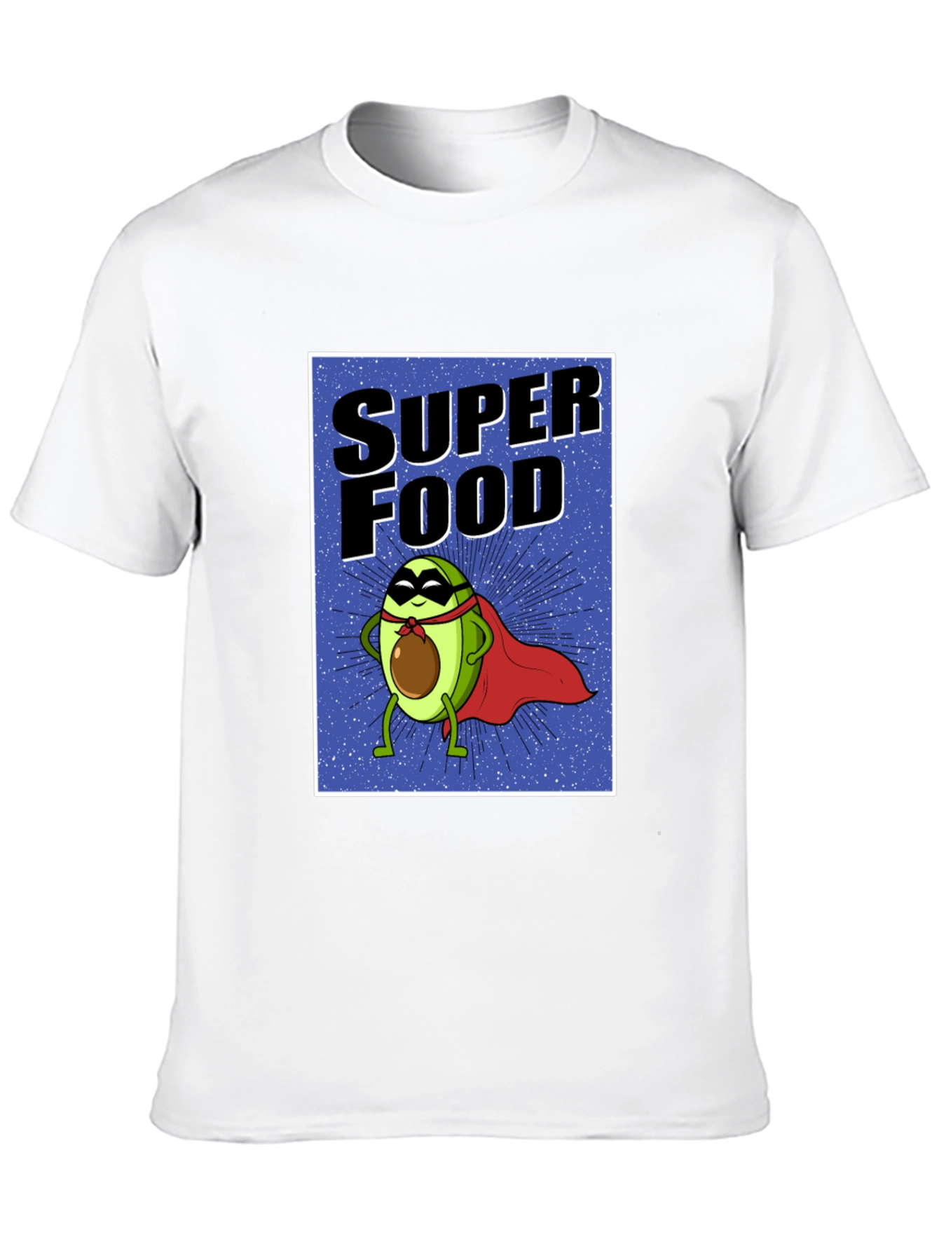 Black Super Food Avocado T-Shirt - Novelty Superhero Tee view 10