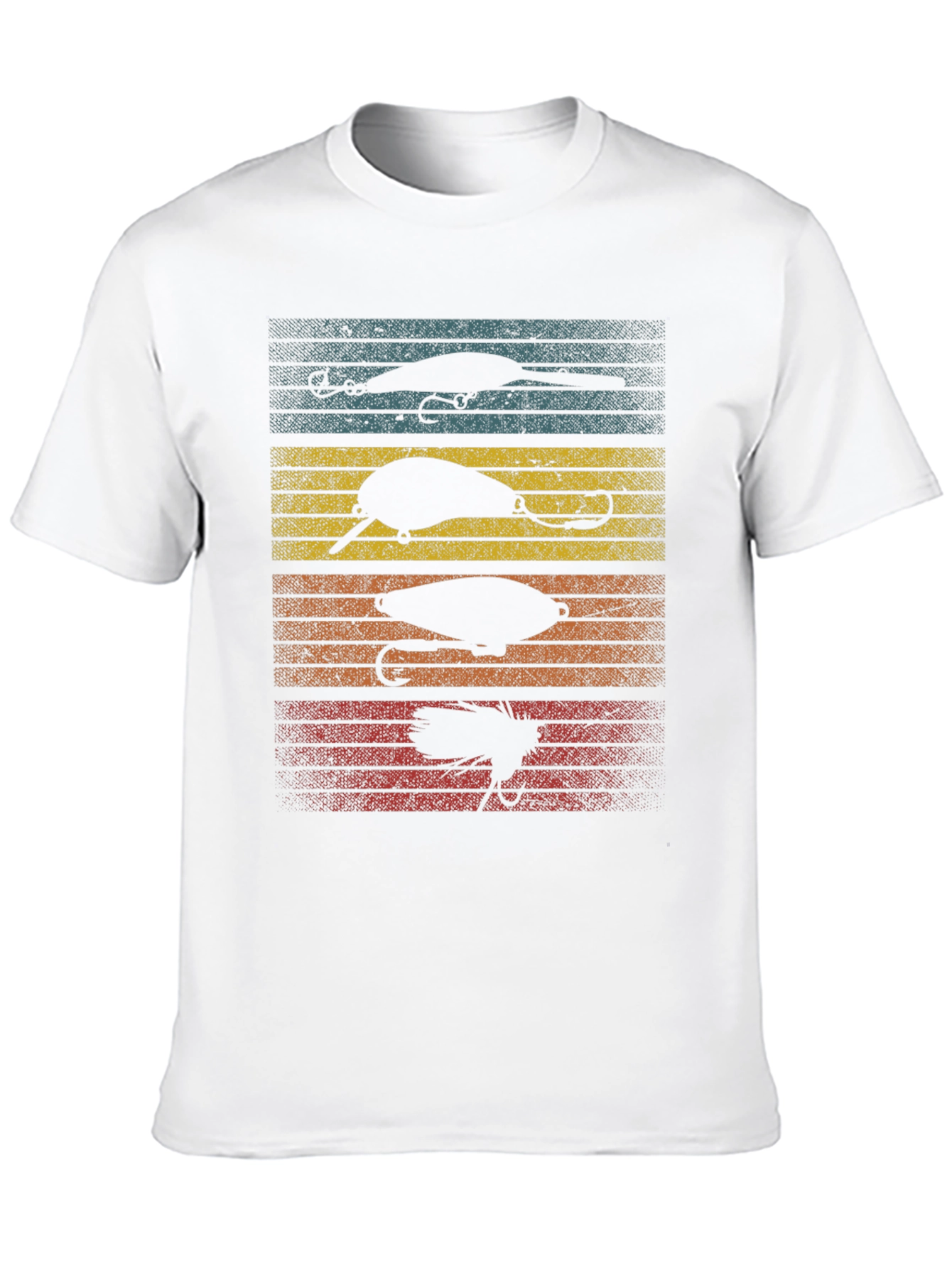 Black Vintage Fishing Lures Graphic Tee view 10