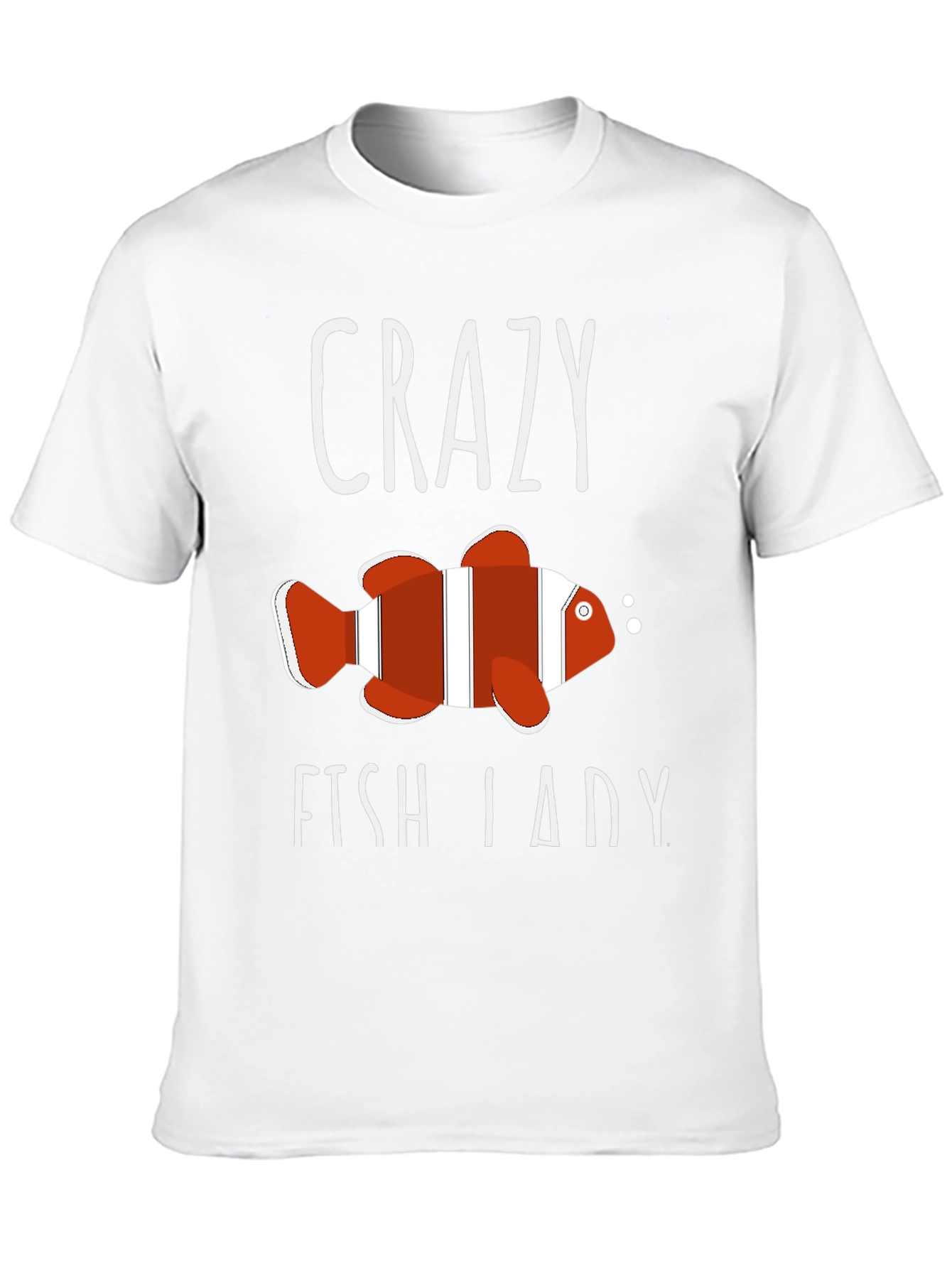 Black Crazy Fish Lady T-Shirt - Novelty Graphic Tee view 10