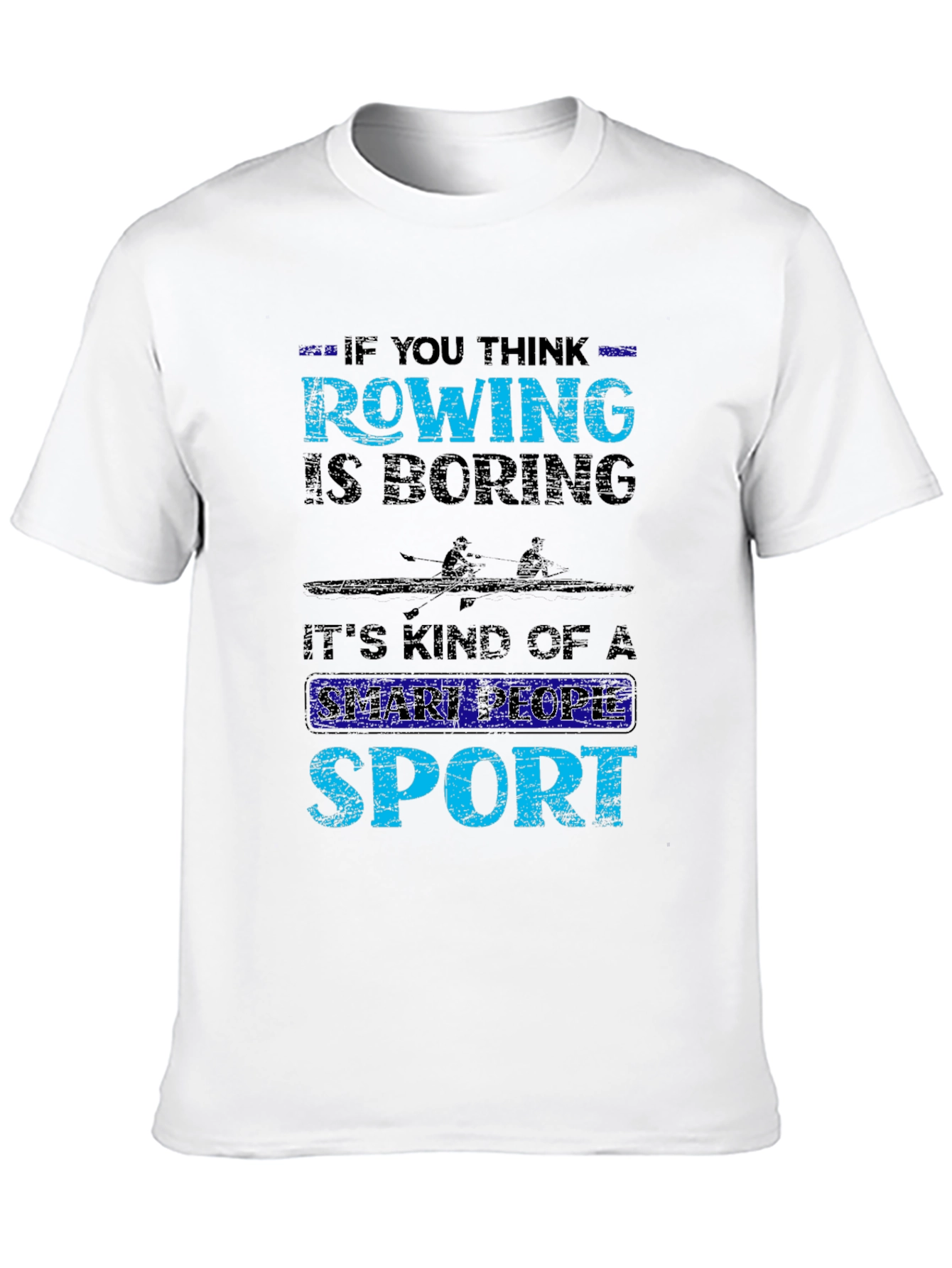 Black Rowing Smart People Sport Graphic T-Shirt view 10