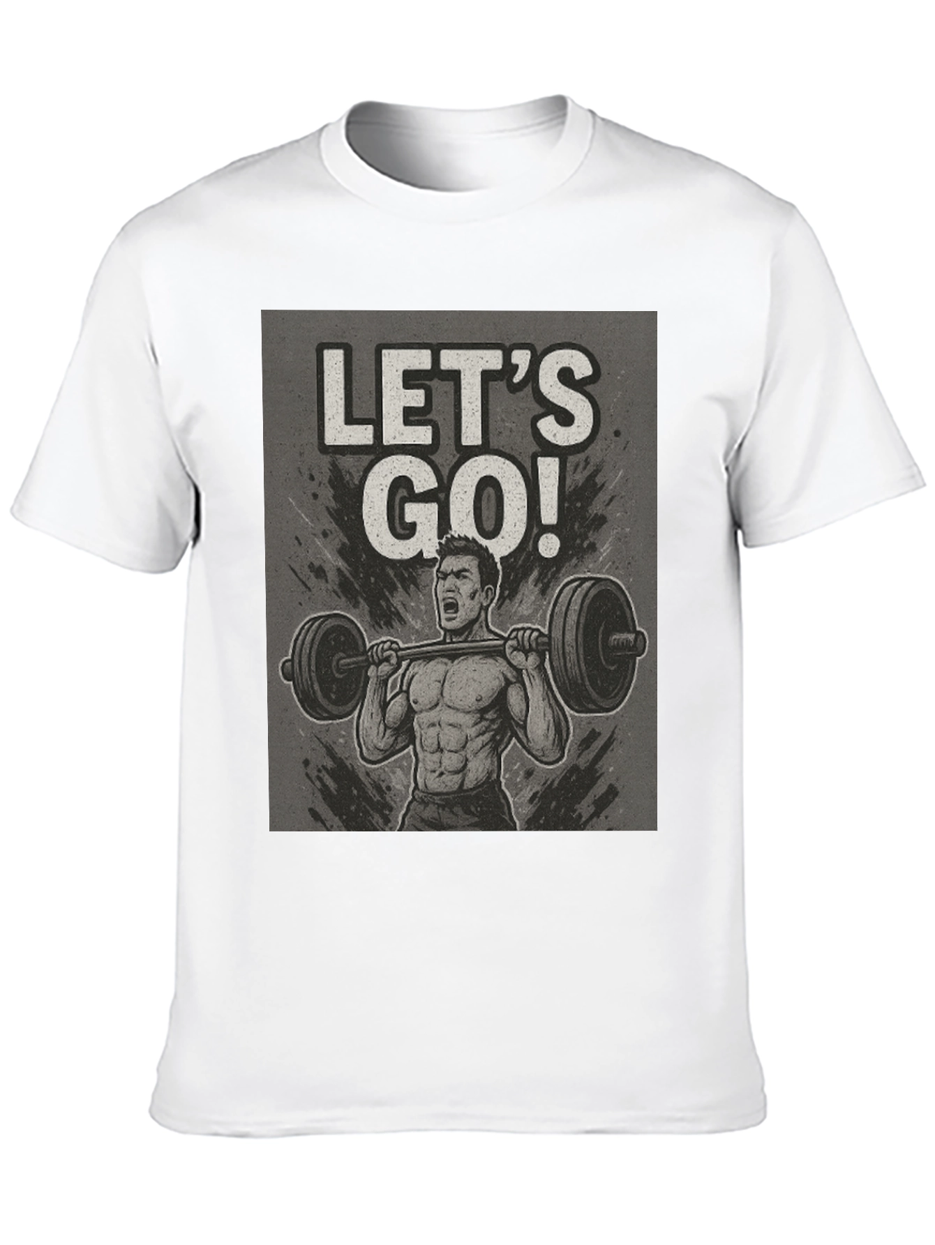 Black Let's Go Weightlifting Black T-Shirt view 10