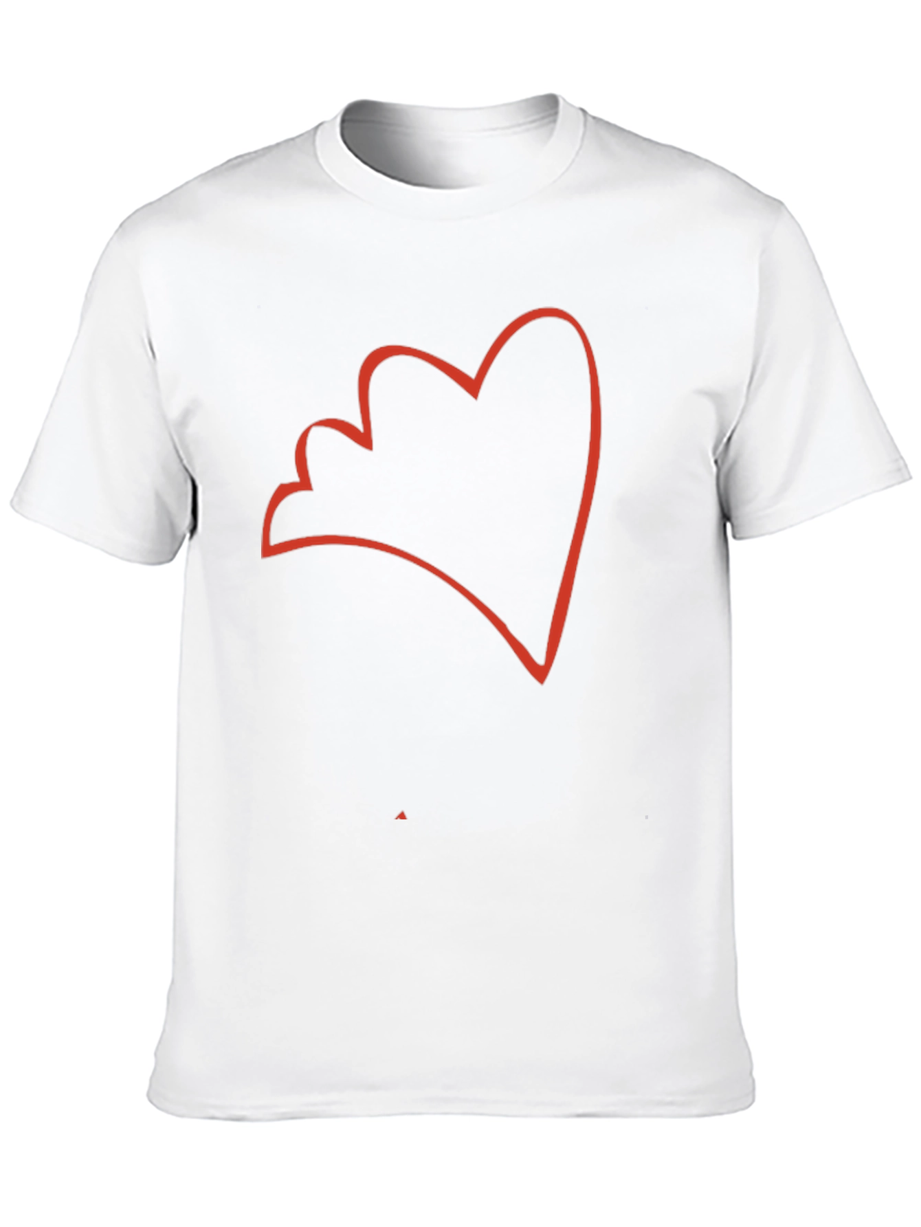 Black Abstract Heart Outline Men's Black T-Shirt view 10