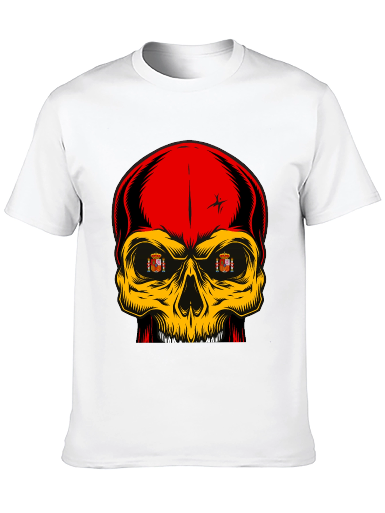Black Spanish Flag Skull Graphic T-Shirt view 10