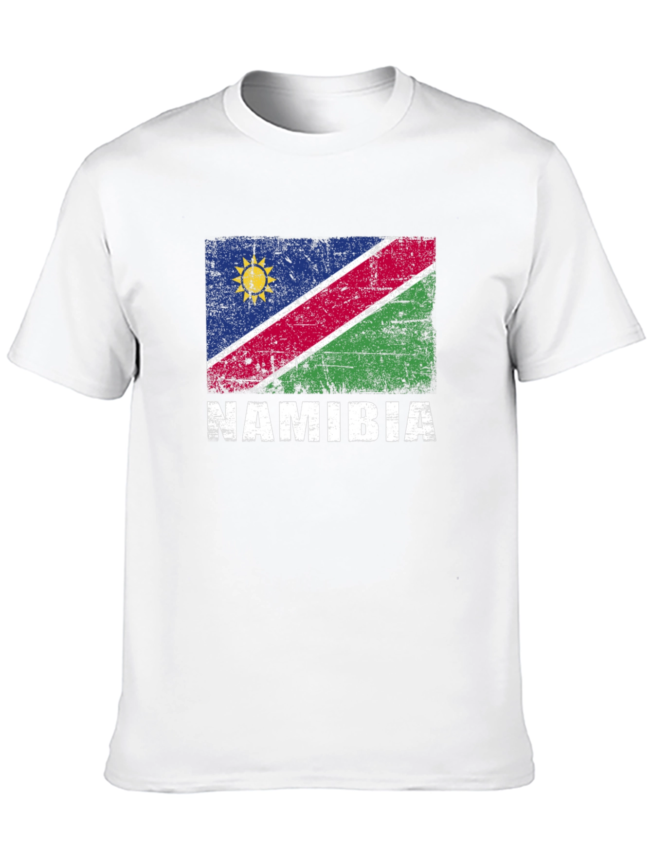 Black Namibia Flag T-Shirt - Vintage Graphic Tee view 10