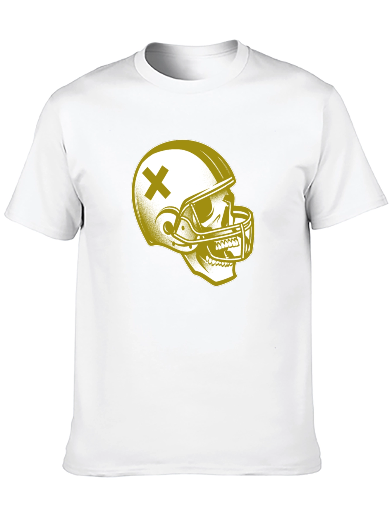 Black Skull Football Helmet Graphic T-Shirt view 10