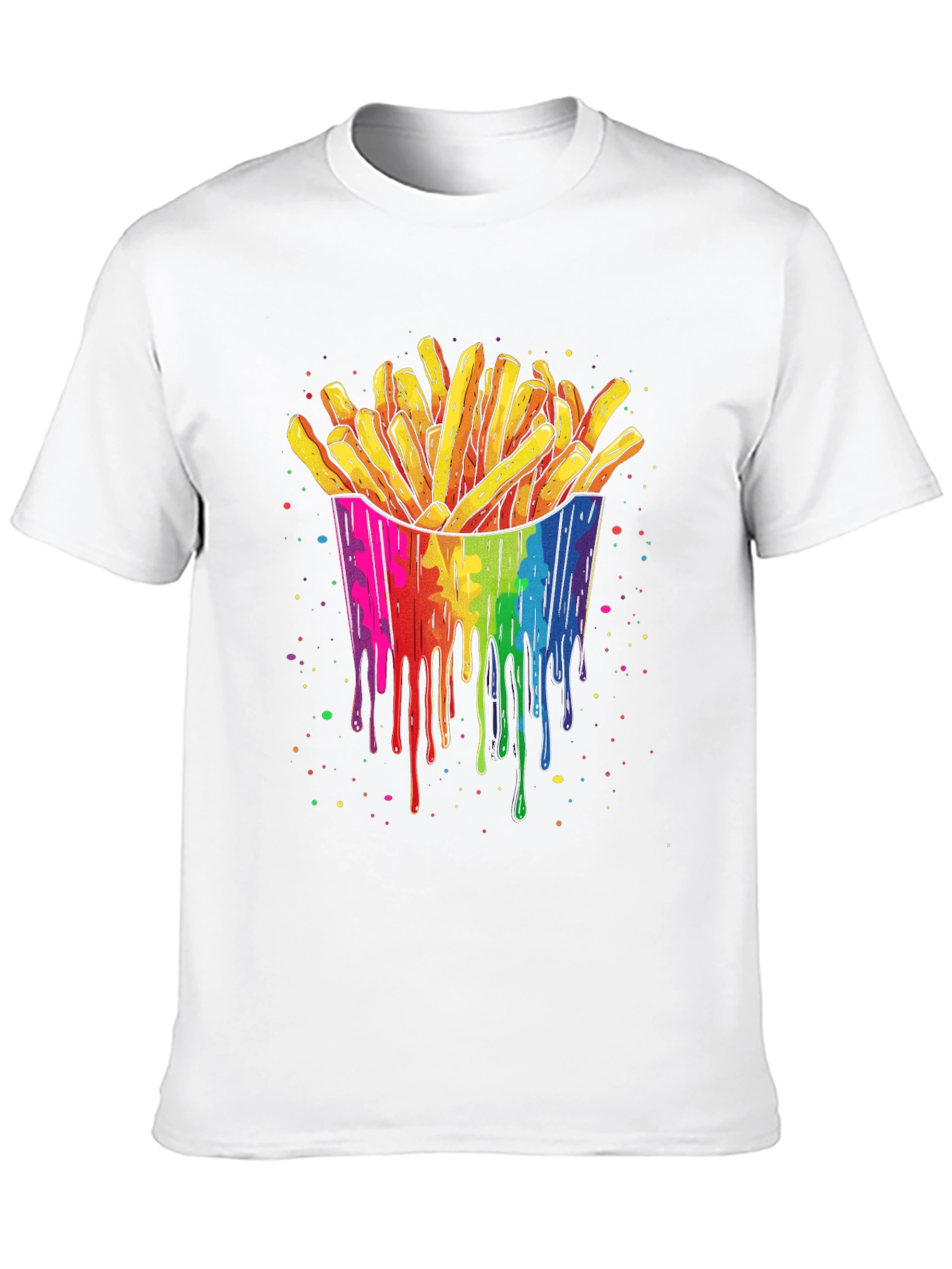 Black Rainbow Fries Graphic Tee - Unisex Black T-Shirt view 10