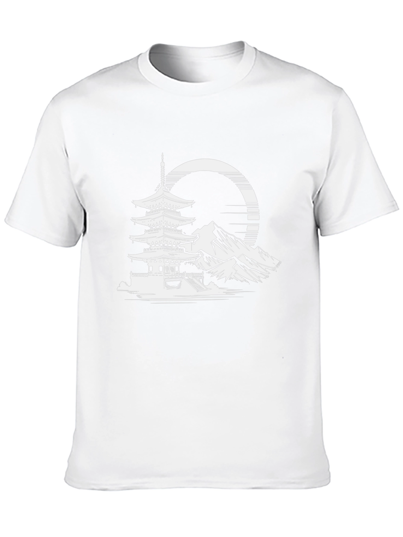 Black Pagoda Mountain Graphic Tee - Black Cotton Blend view 10