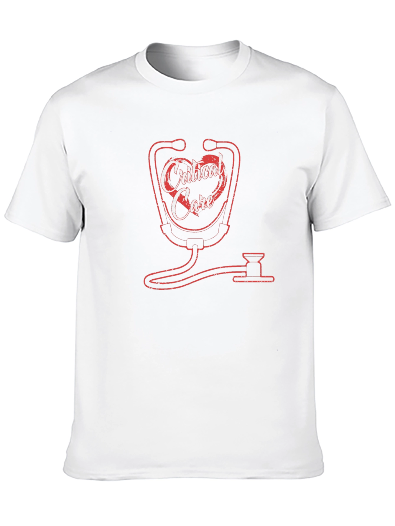 Black Critical Care Stethoscope Graphic T-Shirt view 10