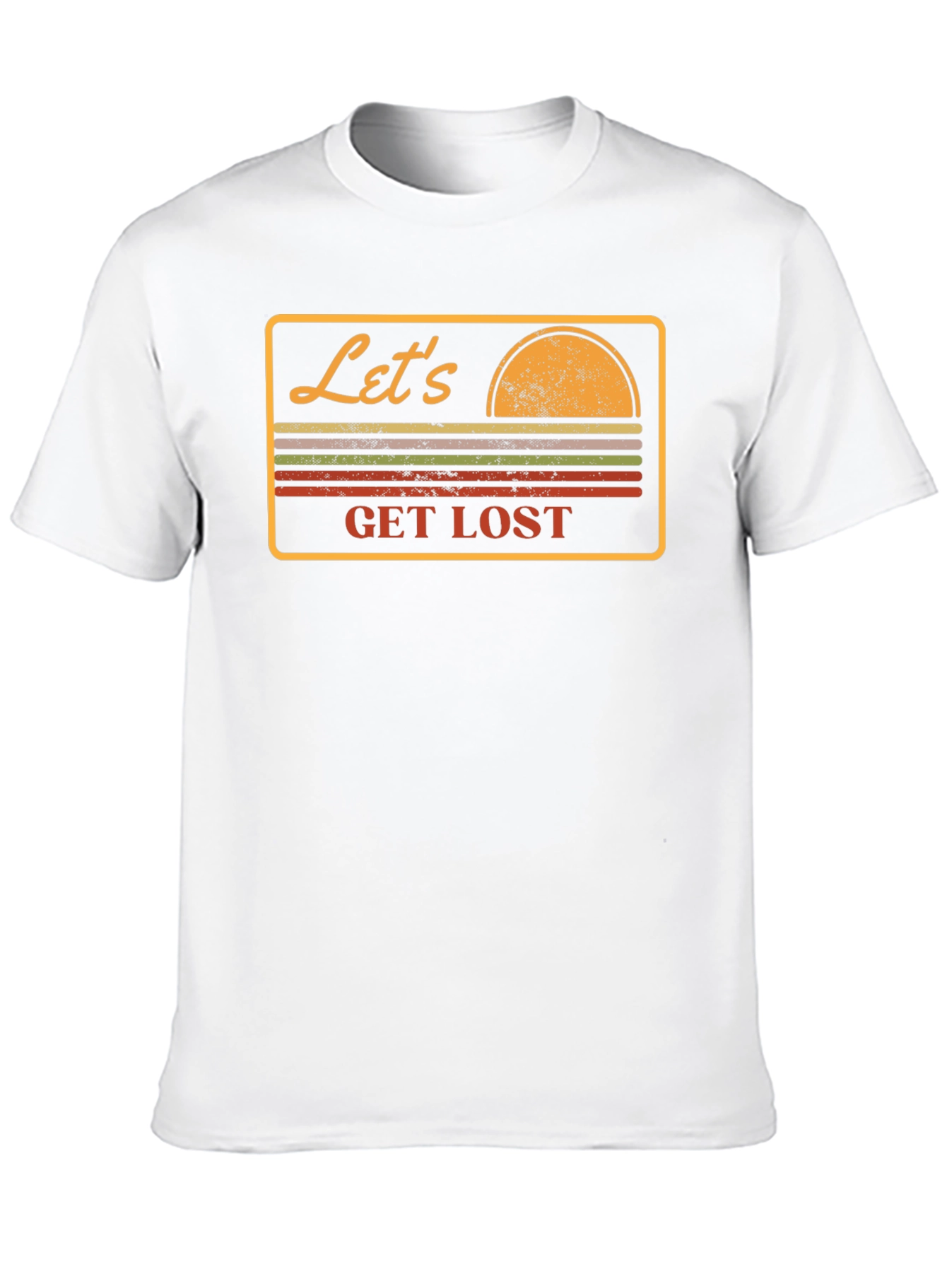 Black Let's Get Lost Retro Graphic T-Shirt view 10