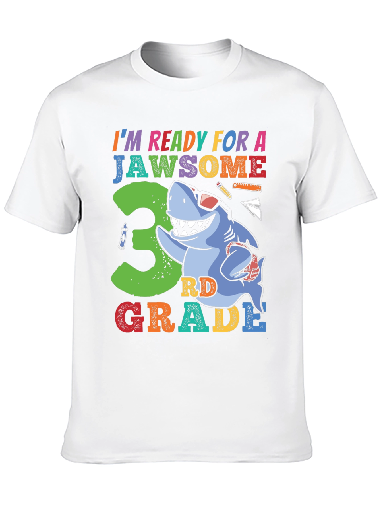 Black Jawsome 3rd Grade Shark T-Shirt view 10