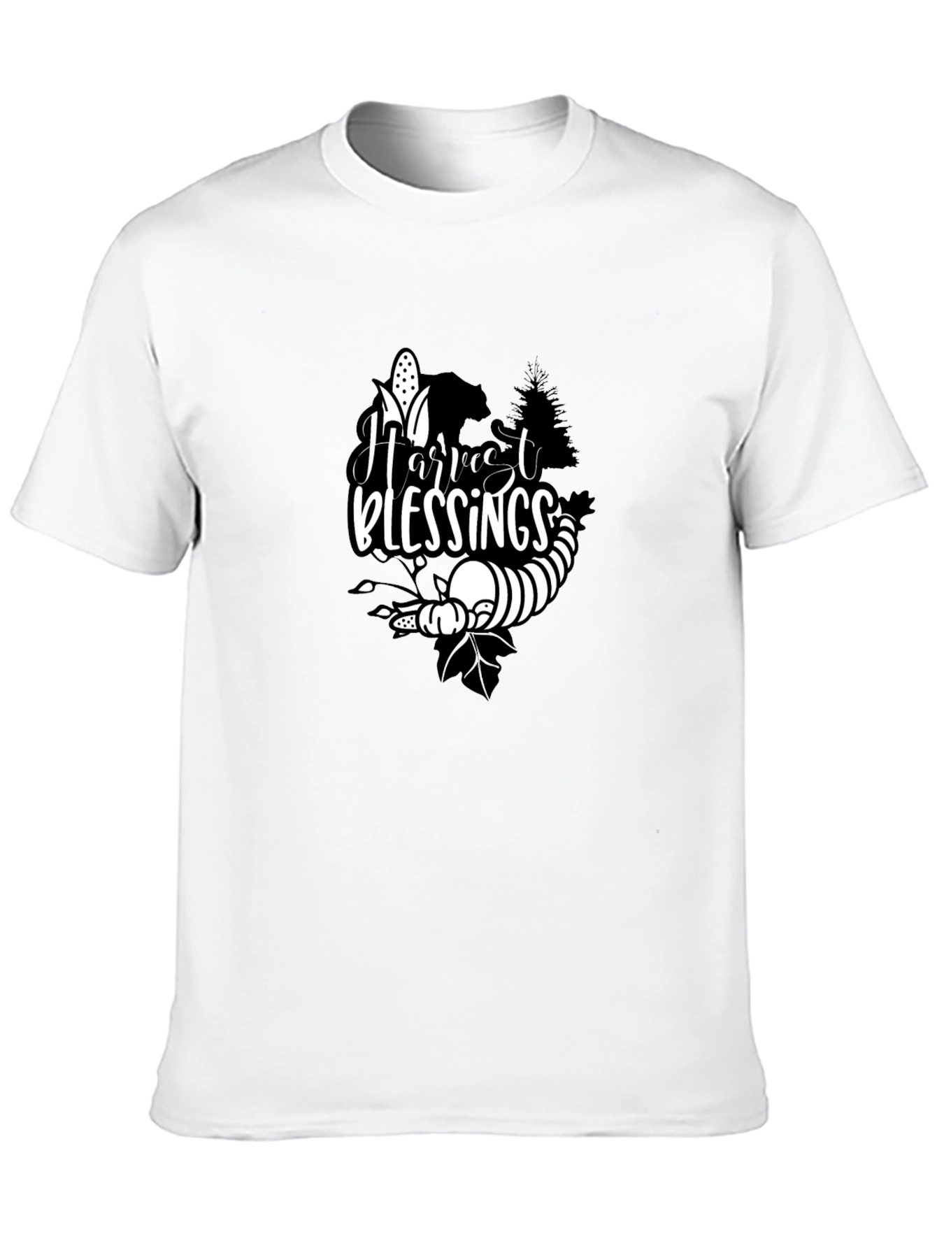 Black Harvest Blessings Black T-Shirt view 10