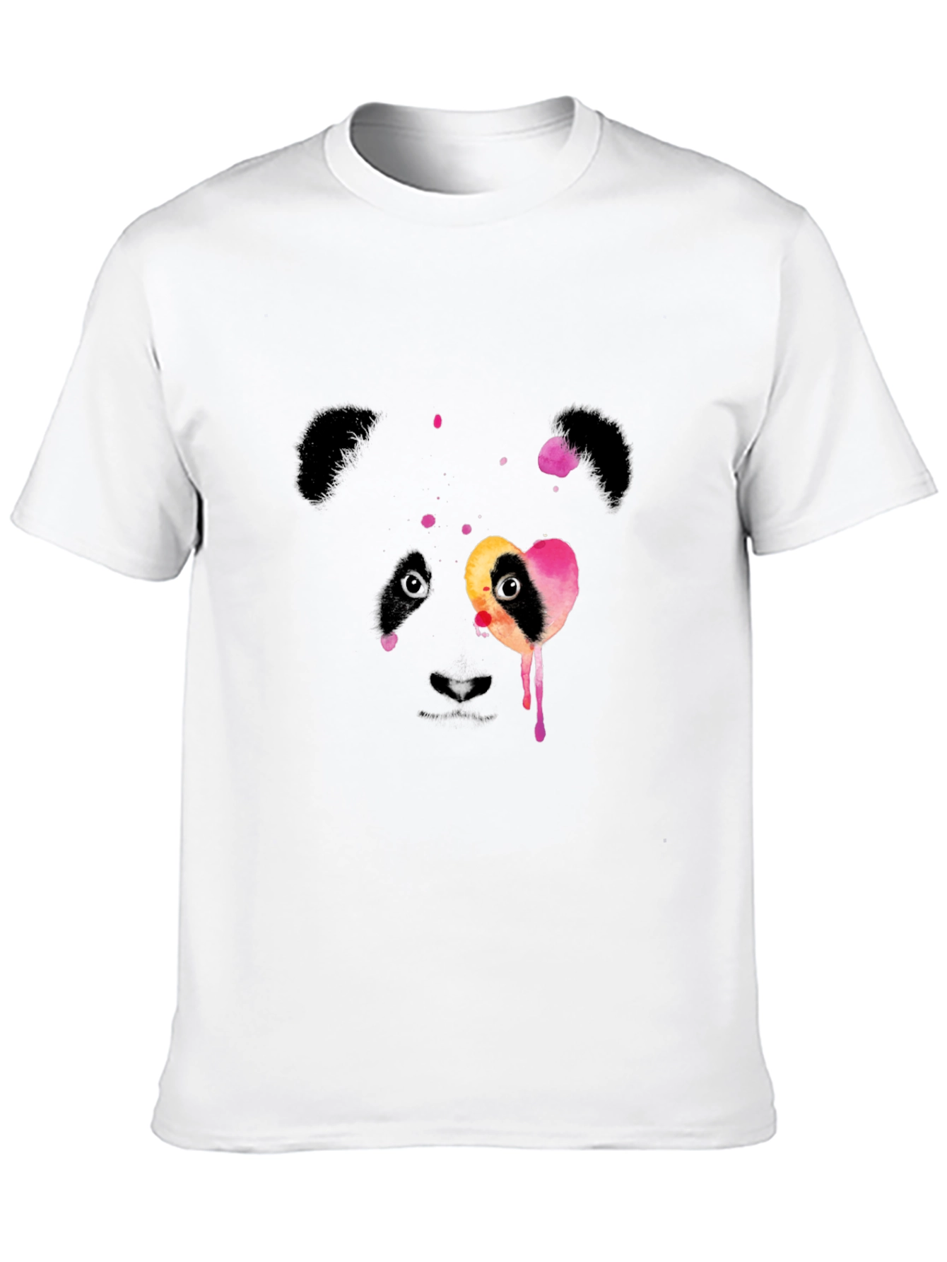 Black Watercolor Panda Graphic Black T-Shirt view 10