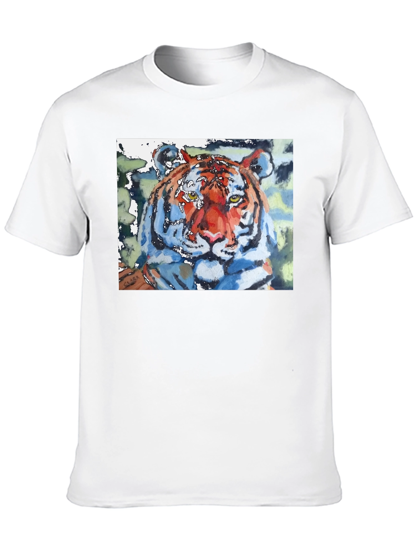 Black Tiger Watercolor Art Graphic T-Shirt view 10