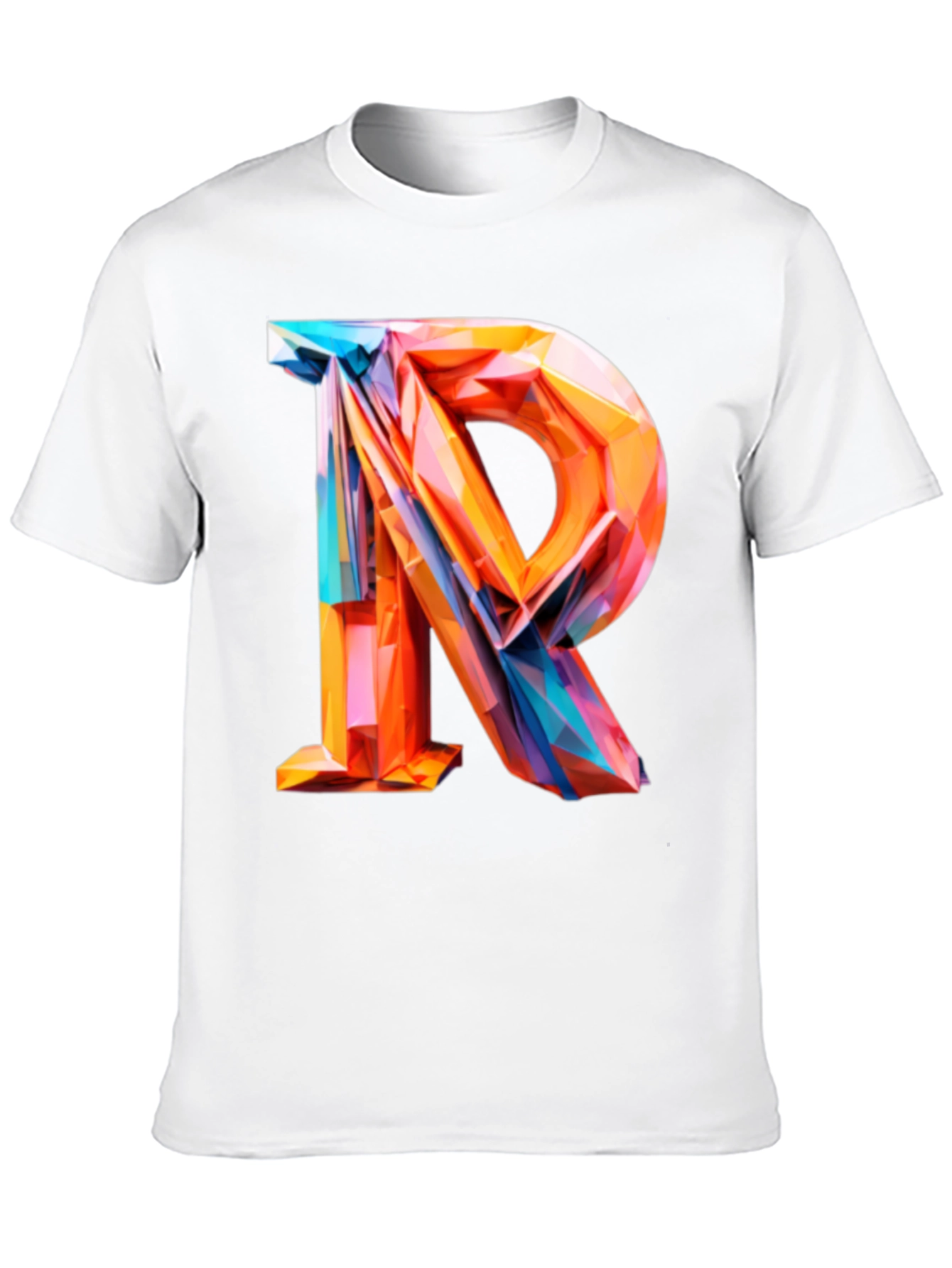 Black Abstract Letter R Graphic Tee - Modern Geometric Design view 10