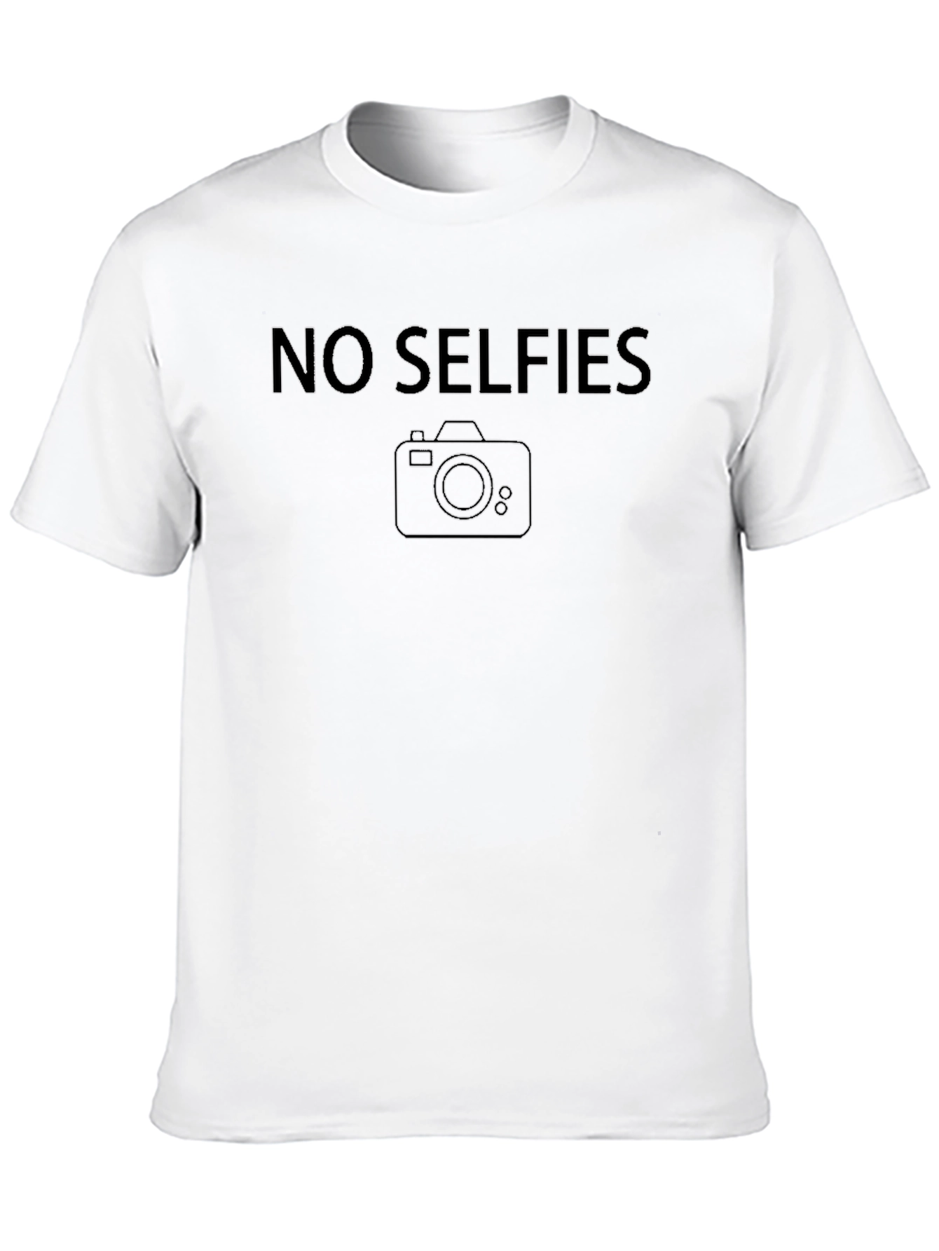 No Selfies Black Graphic Tee - 10
