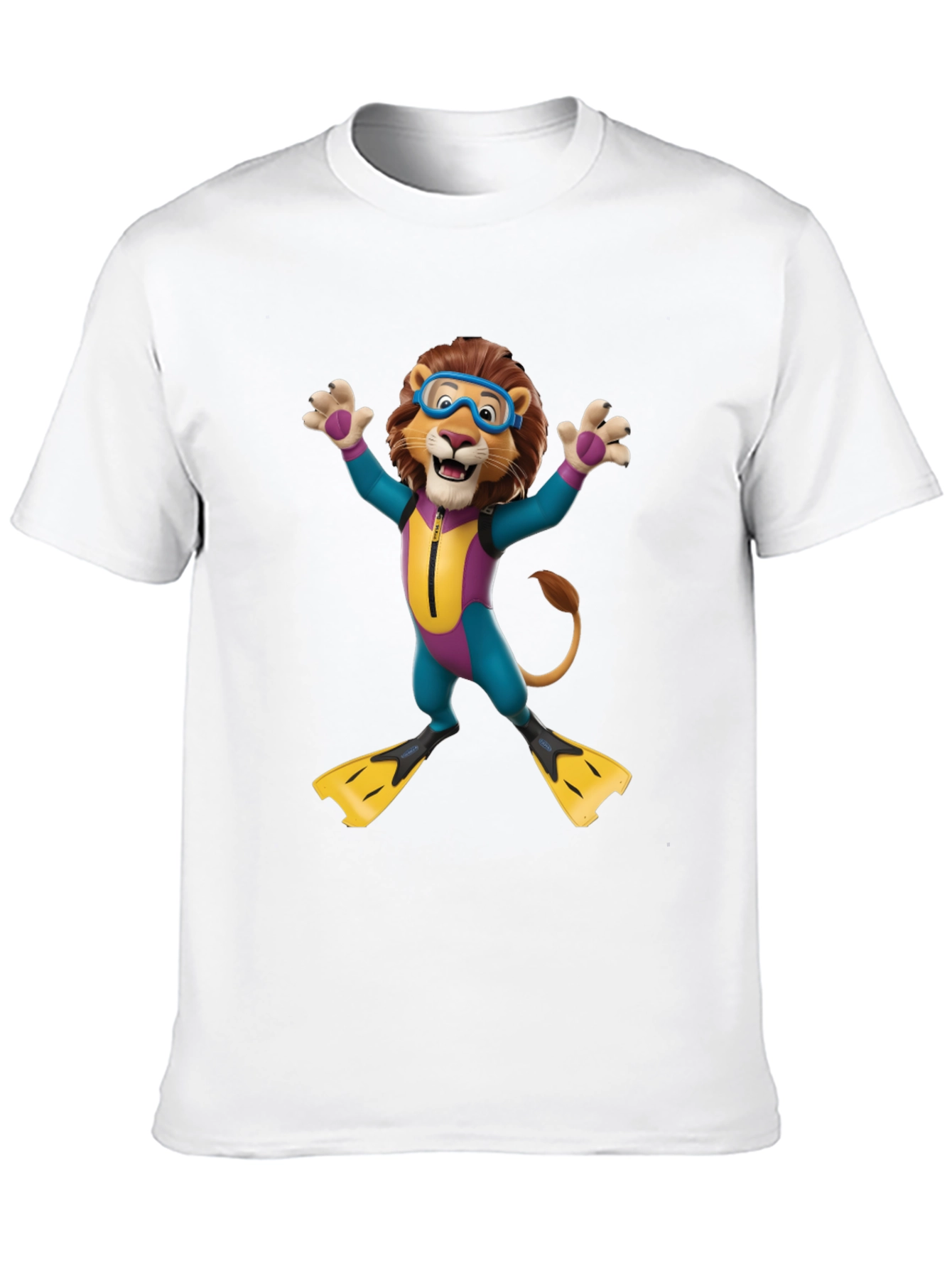 Black Lion Scuba Diver Graphic Tee - Fun & Unique Design view 10