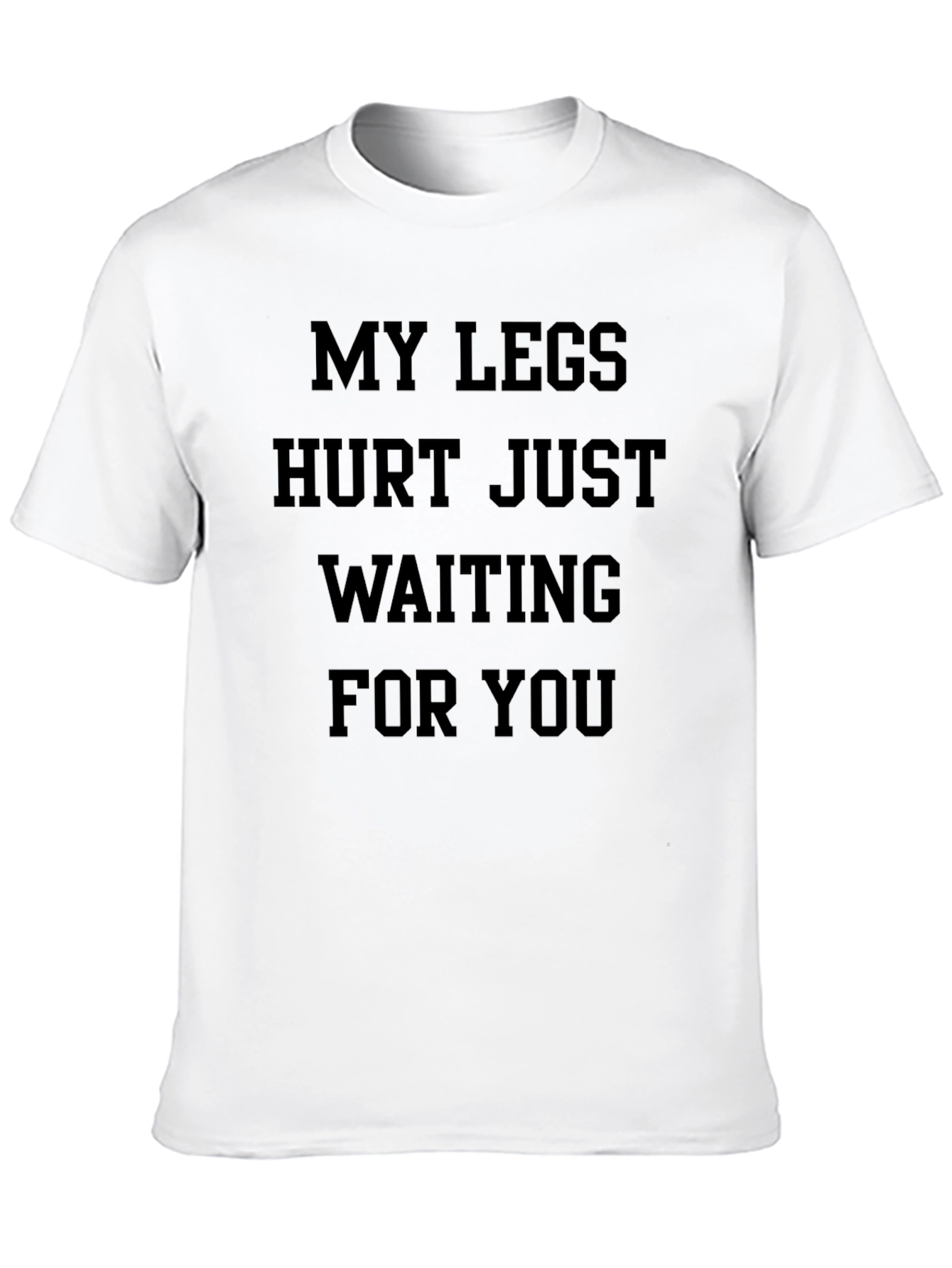 Black Funny Leg Hurt T-Shirt - Waiting For You view 10